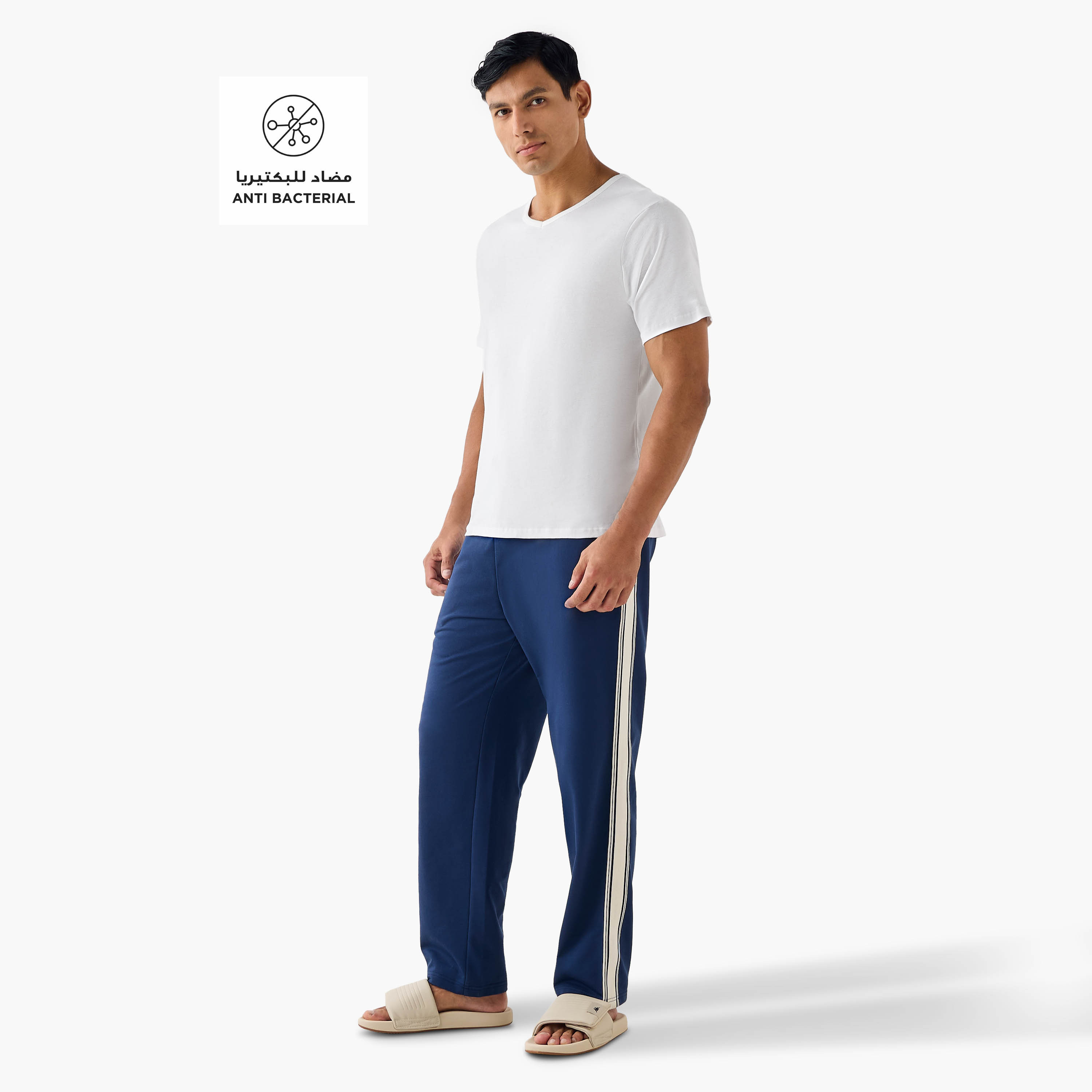 Striped Pyjama with Drawstring Closure and Pockets-men-clothing-nightwear-pyjamaandshorts-image-2