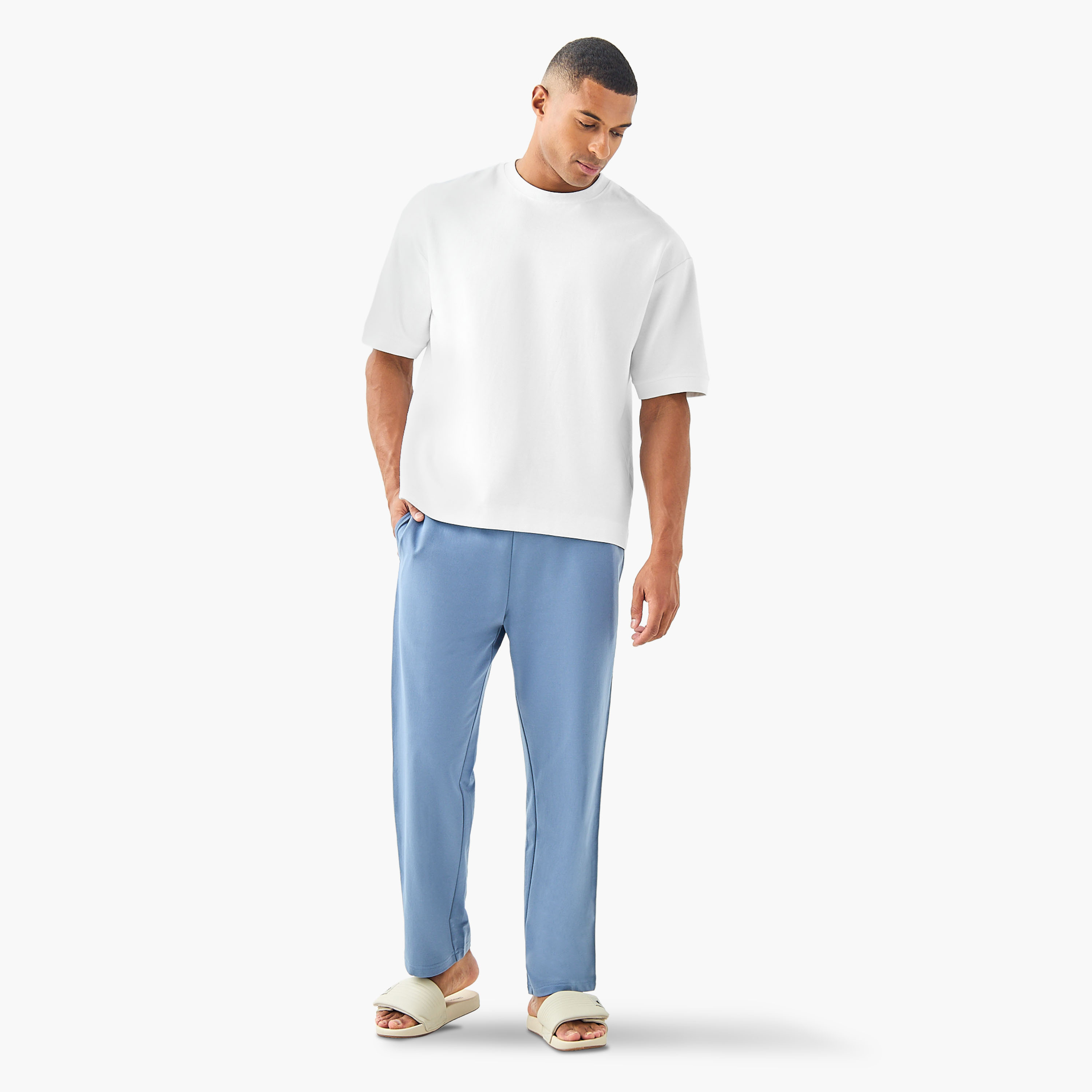 Striped Pyjama with Drawstring Closure and Pockets-men-clothing-nightwear-pyjamaandshorts-image-2