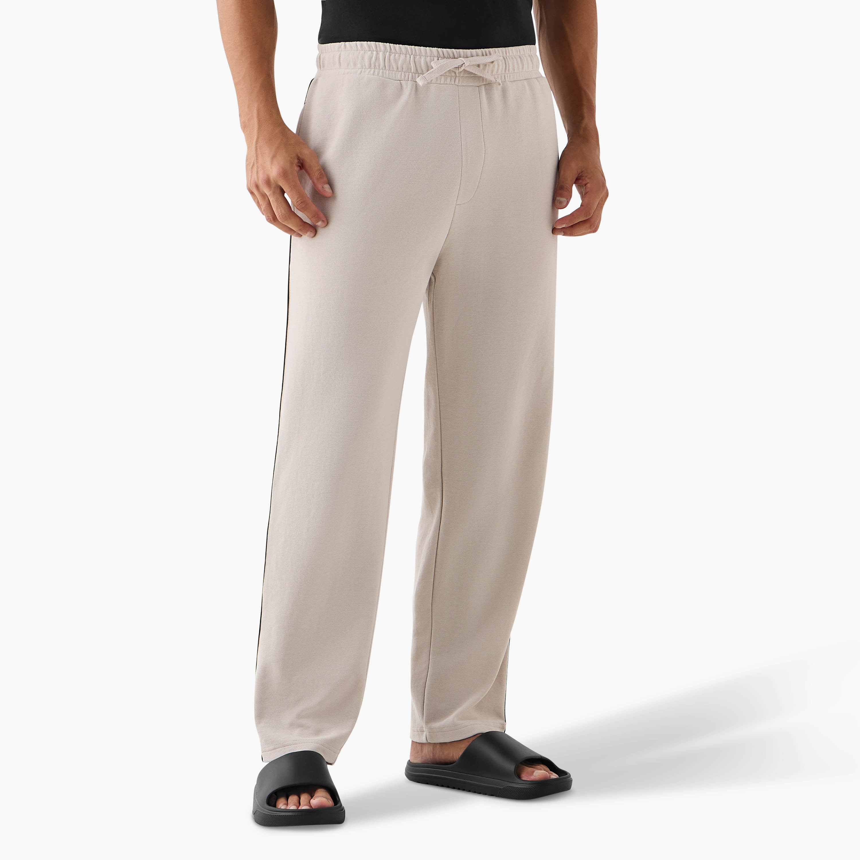 Striped Pyjama with Drawstring Closure and Pockets-men-clothing-nightwear-pyjamaandshorts-image-1