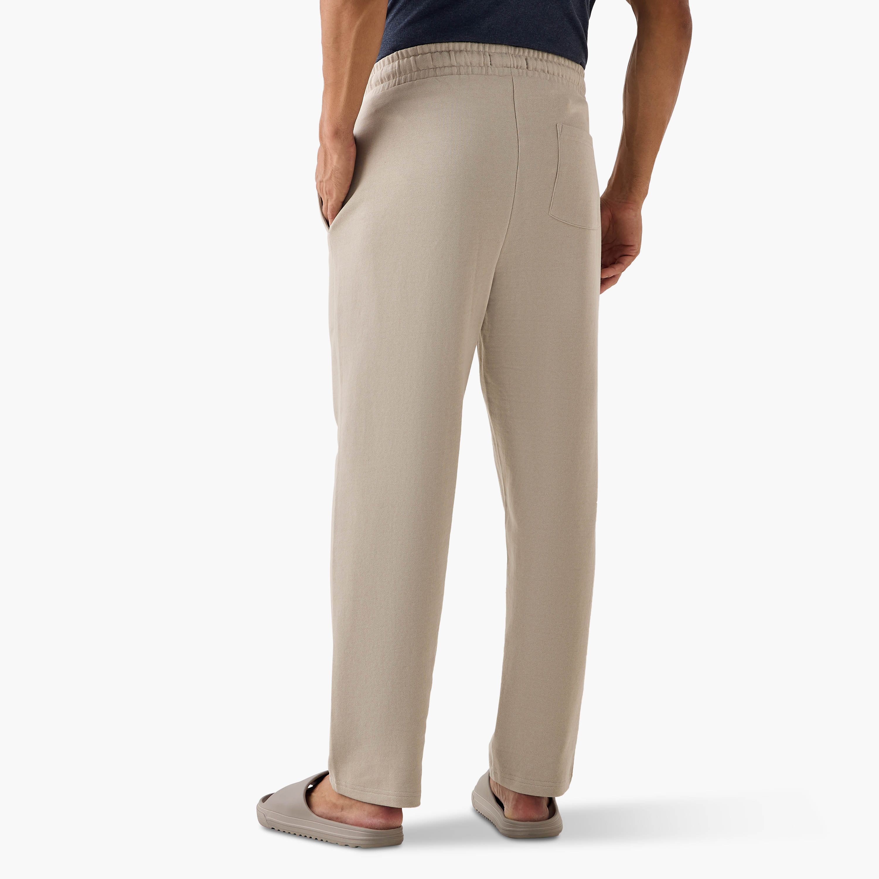 Textured Lounge Track Pants with Drawstring Waistband and Pockets-men-clothing-nightwear-pyjamaandshorts-image-3