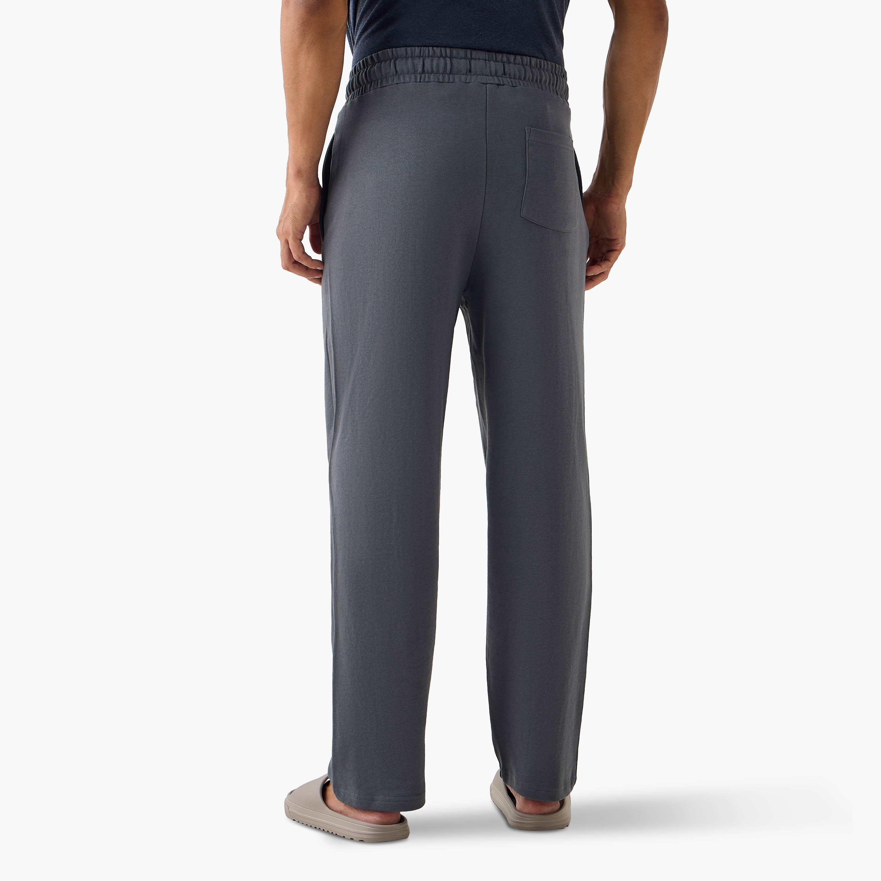 Textured Lounge Track Pants with Drawstring Waistband and Pockets-men-clothing-nightwear-pyjamaandshorts-image-3