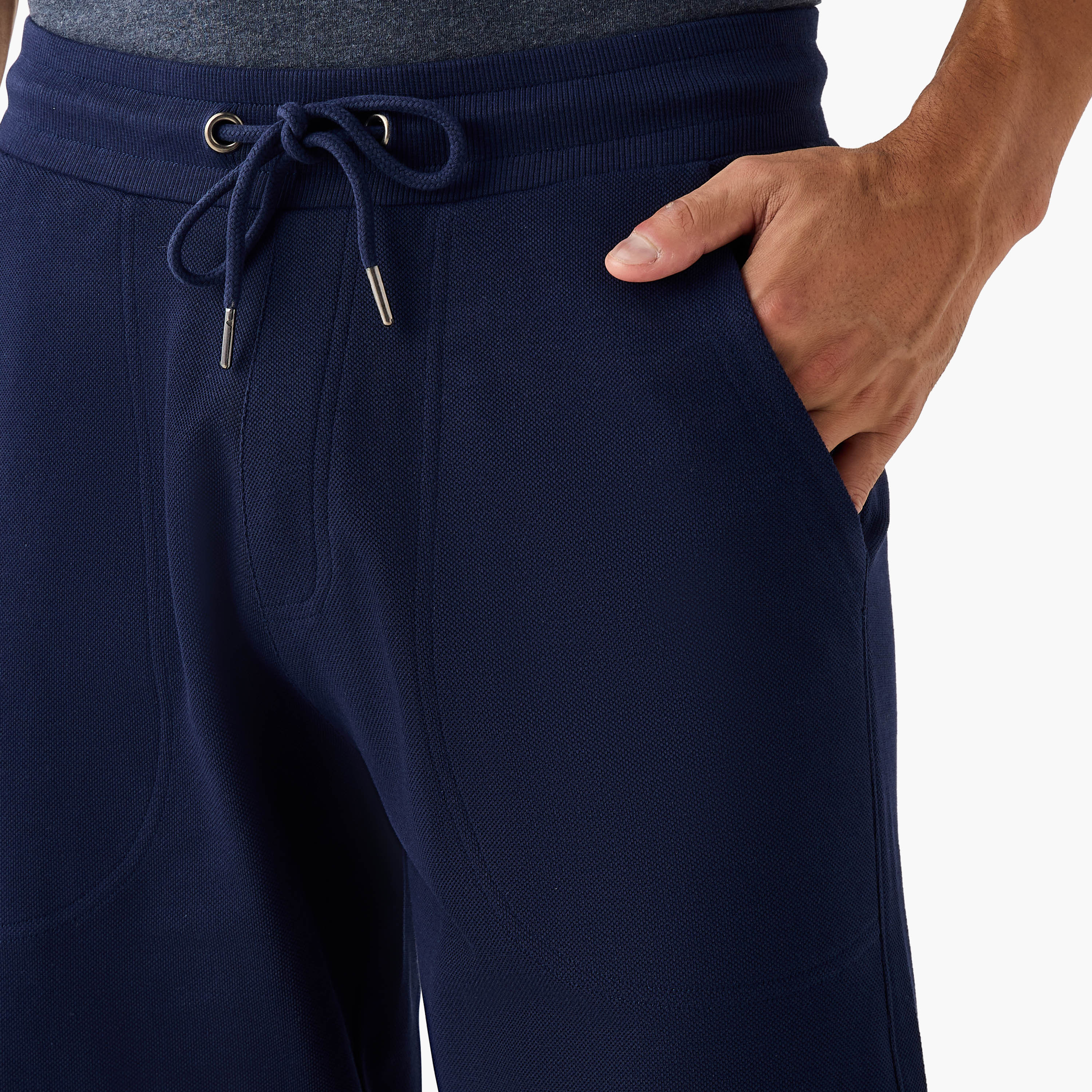 Panelled Lounge Shorts with Drawstring Closure and Pockets-men-clothing-bottoms-shorts-image-4