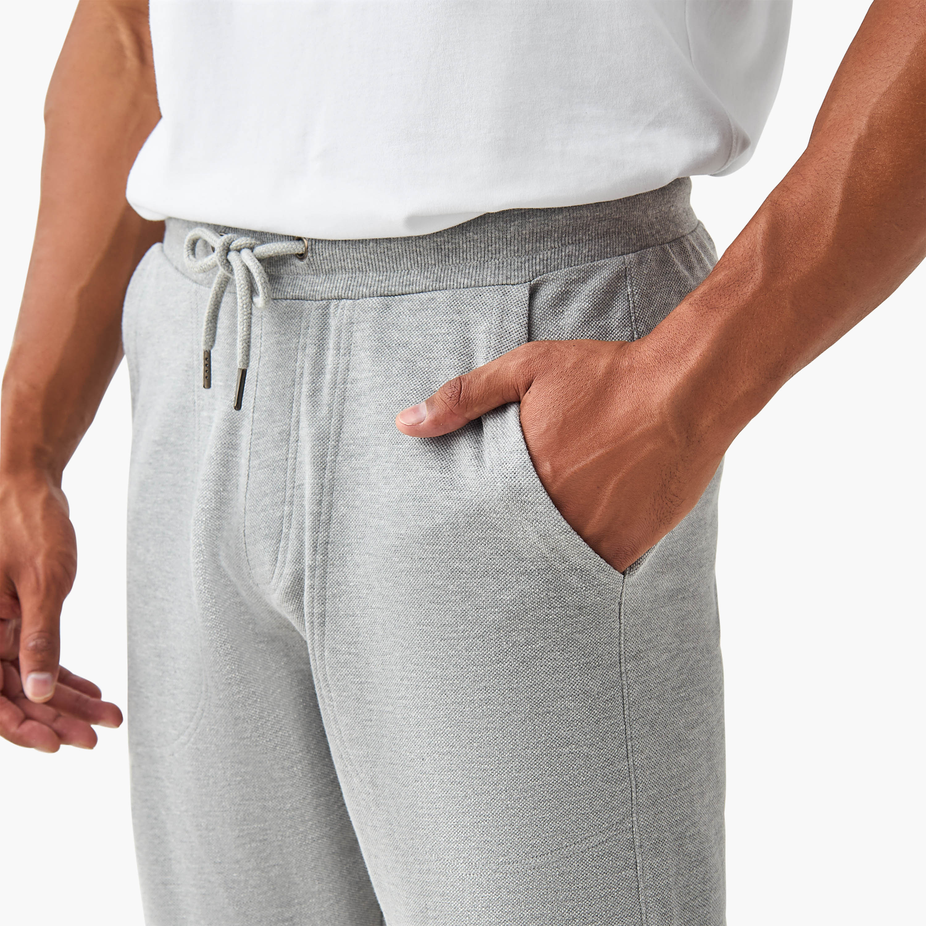 Panelled Lounge Shorts with Drawstring Closure and Pockets-men-clothing-bottoms-shorts-image-4