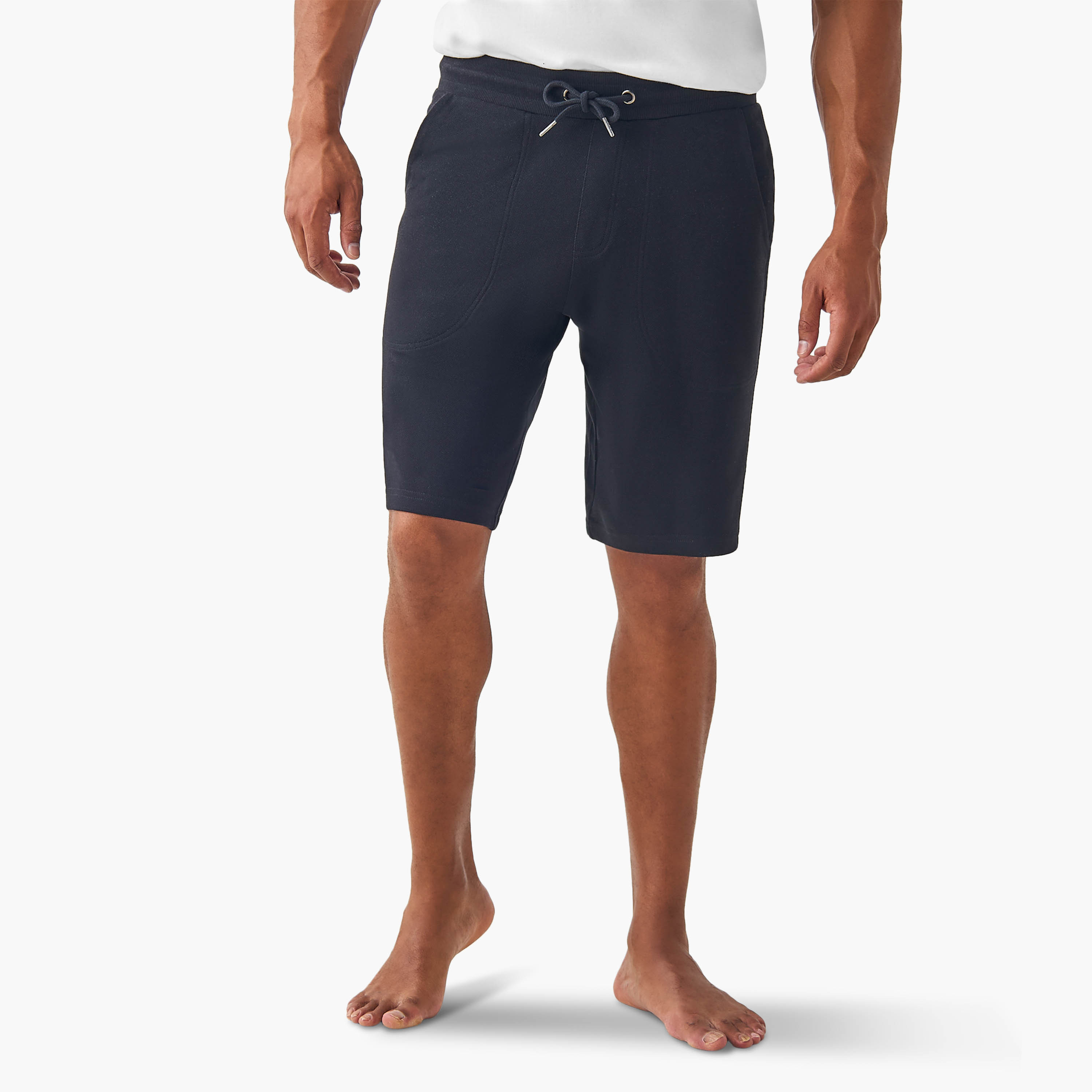 Panelled Lounge Shorts with Drawstring Closure and Pockets-men-clothing-bottoms-shorts-image-1