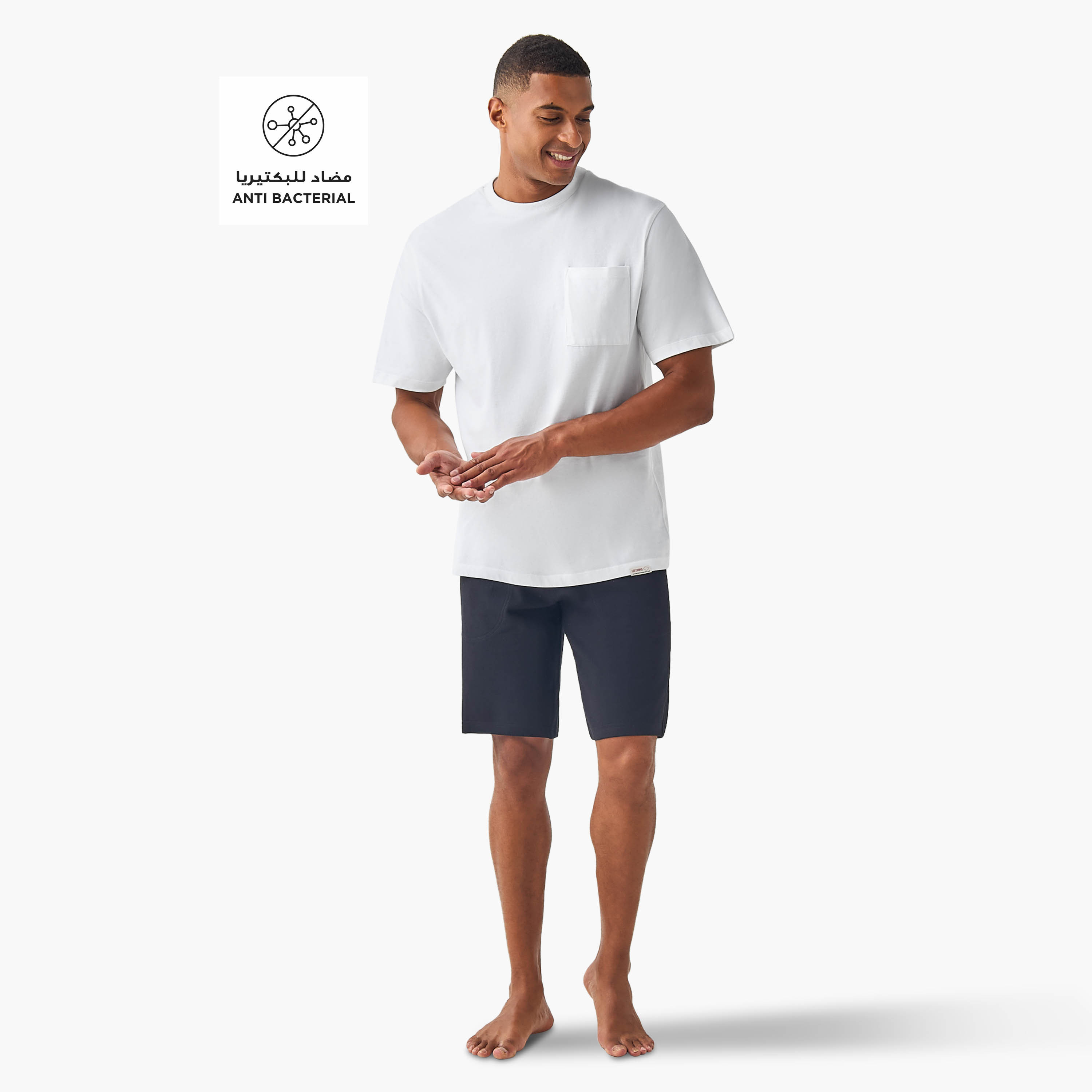 Panelled Lounge Shorts with Drawstring Closure and Pockets-men-clothing-bottoms-shorts-image-2