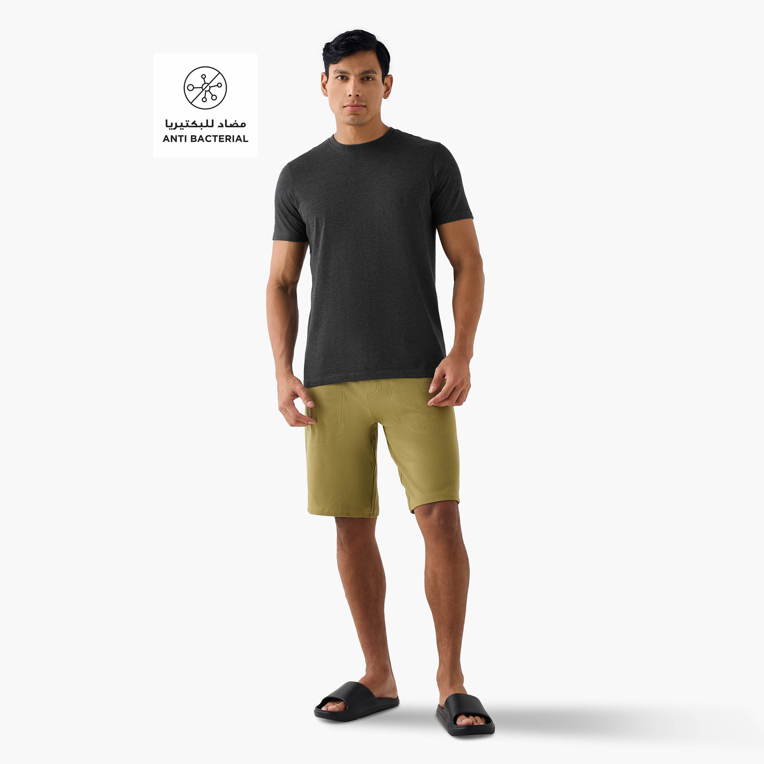 Panelled Lounge Shorts with Drawstring Closure and Pockets-men-clothing-bottoms-shorts-image-2