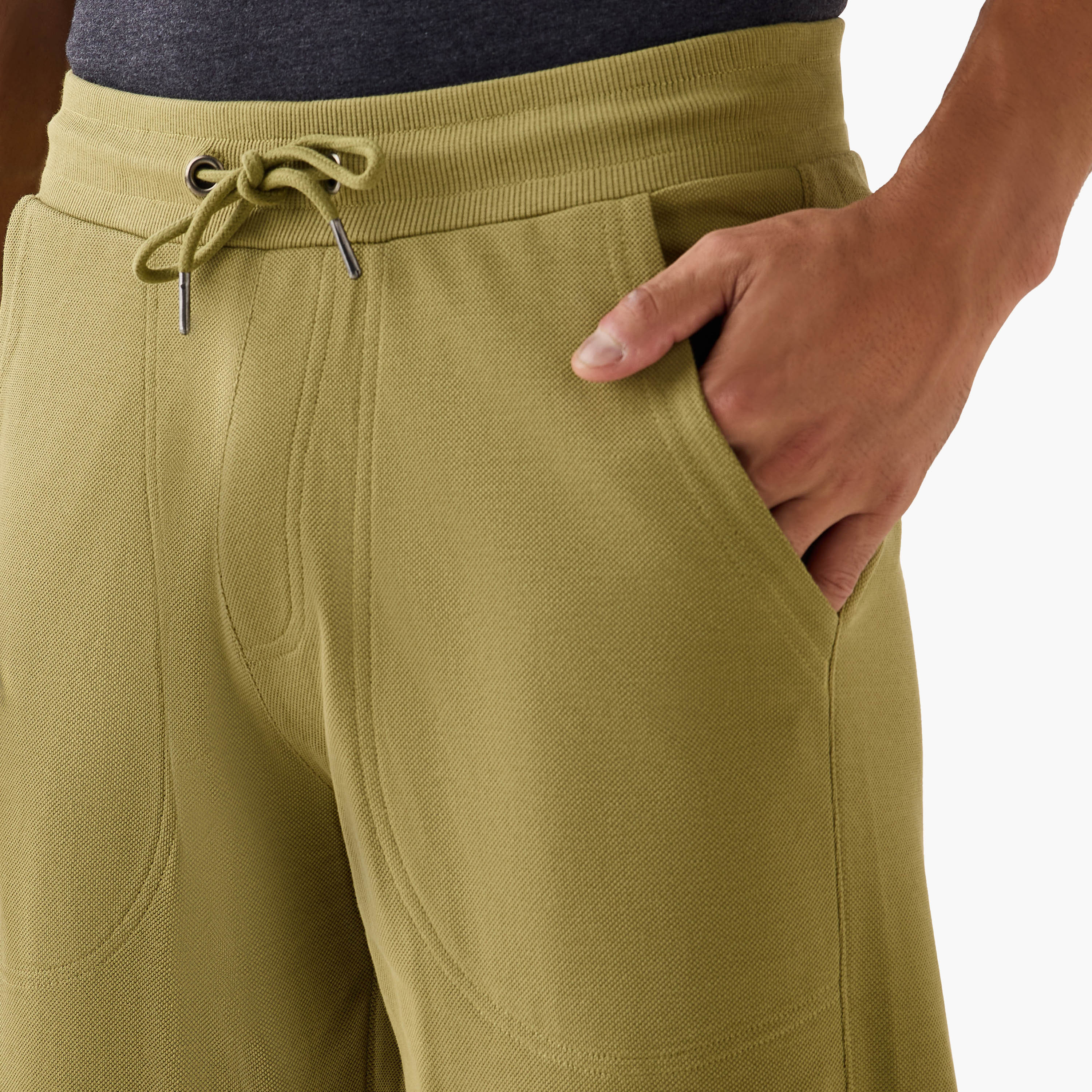 Panelled Lounge Shorts with Drawstring Closure and Pockets-men-clothing-bottoms-shorts-image-4