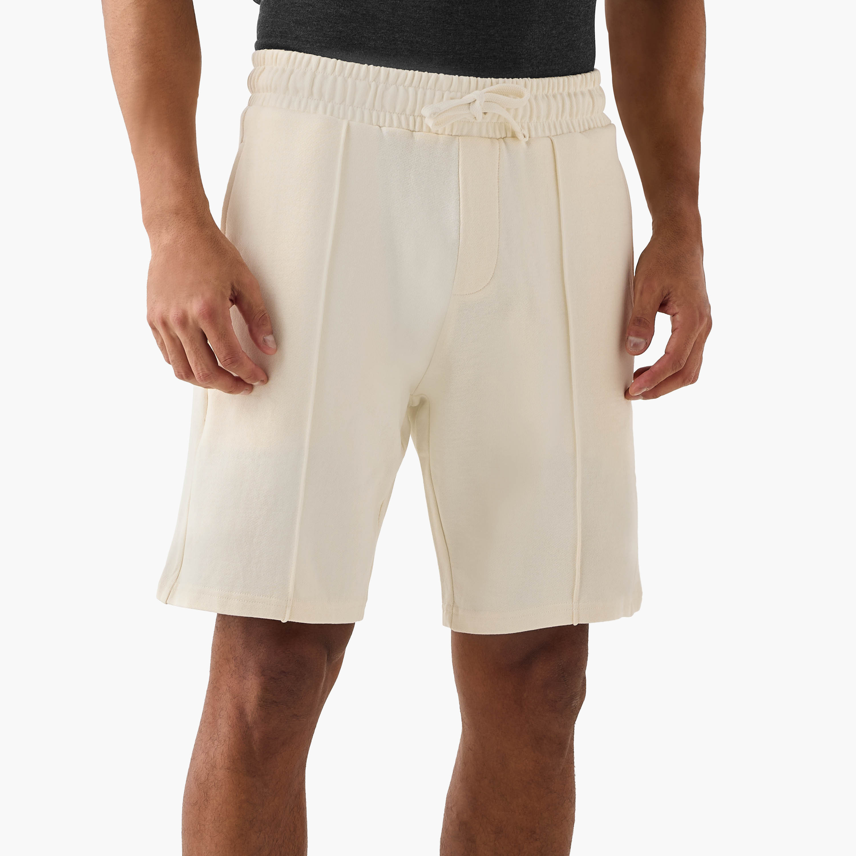Panelled Lounge Shorts with Drawstring Closure and Pockets-men-clothing-bottoms-shorts-image-1