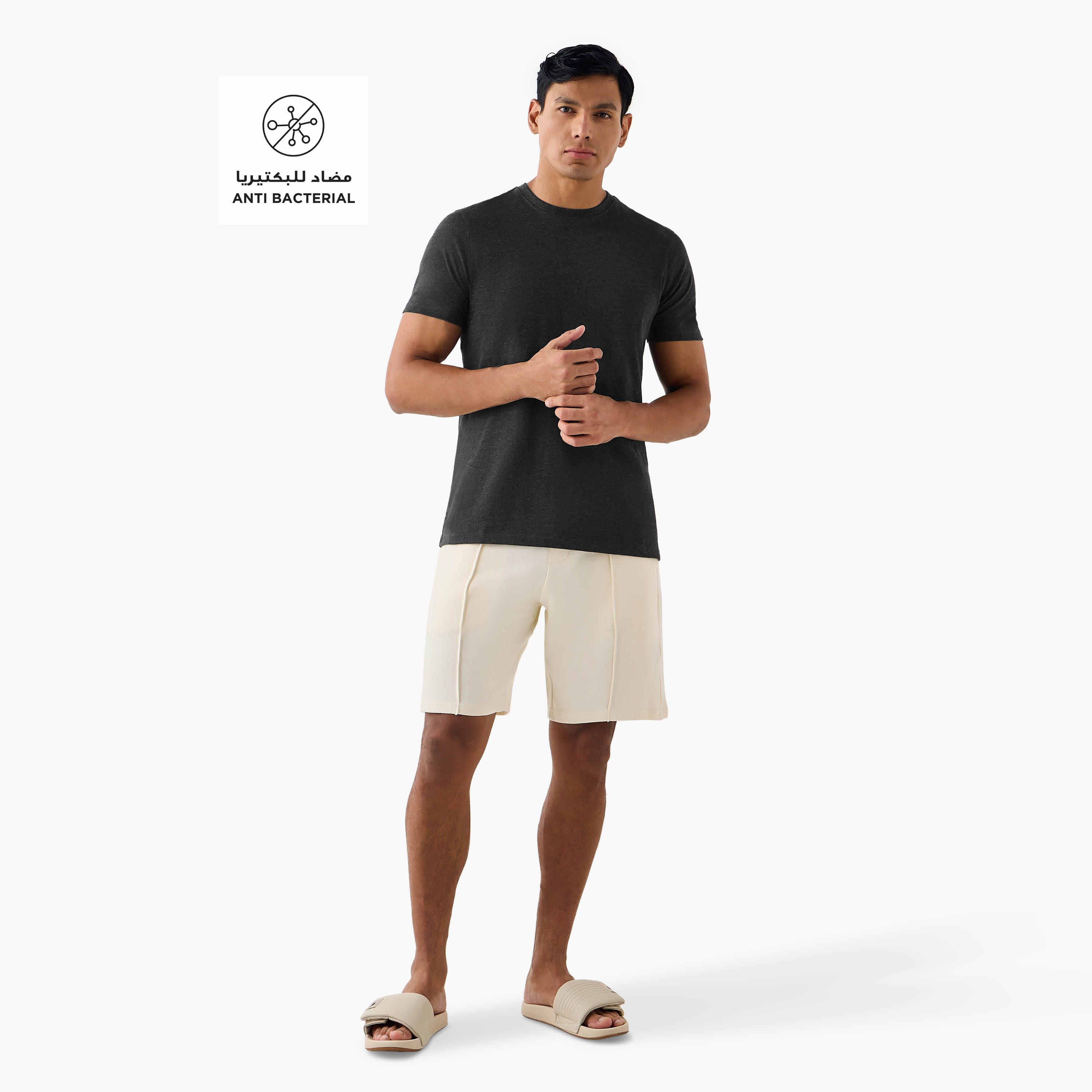 Panelled Lounge Shorts with Drawstring Closure and Pockets-men-clothing-bottoms-shorts-image-2