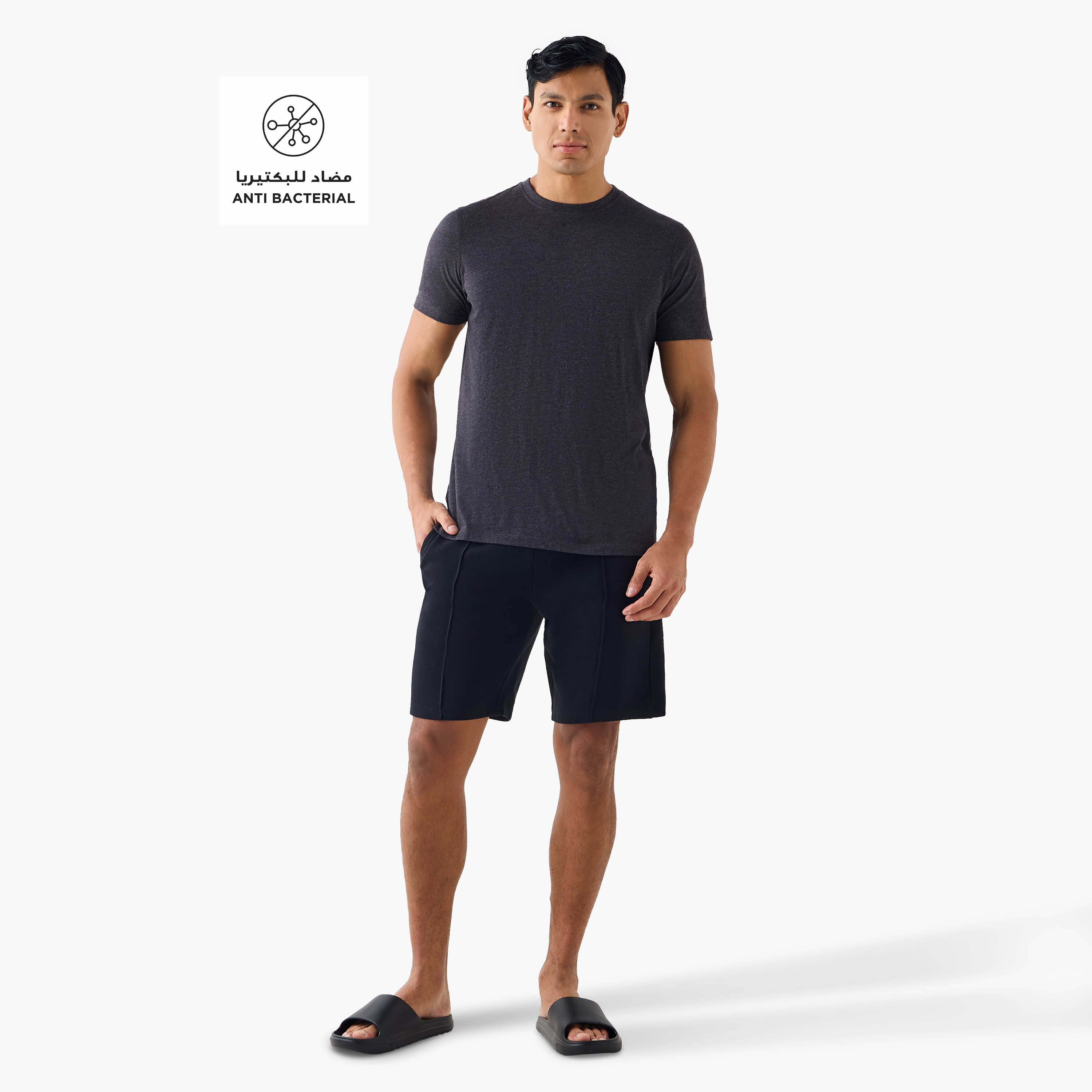 Panelled Lounge Shorts with Drawstring Closure and Pockets-men-clothing-bottoms-shorts-image-2