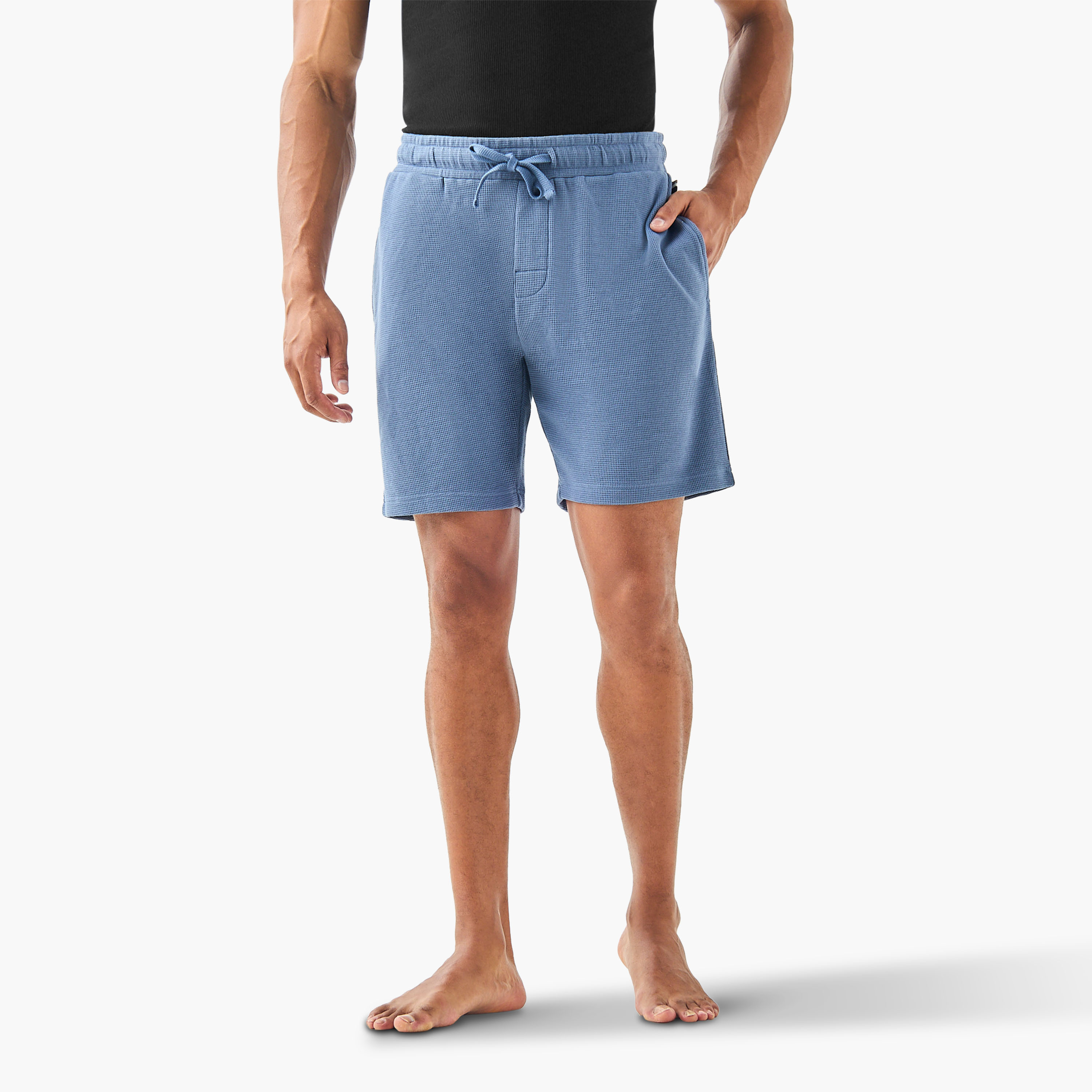 Textured Lounge Shorts with Pockets-men-clothing-bottoms-shorts-image-1