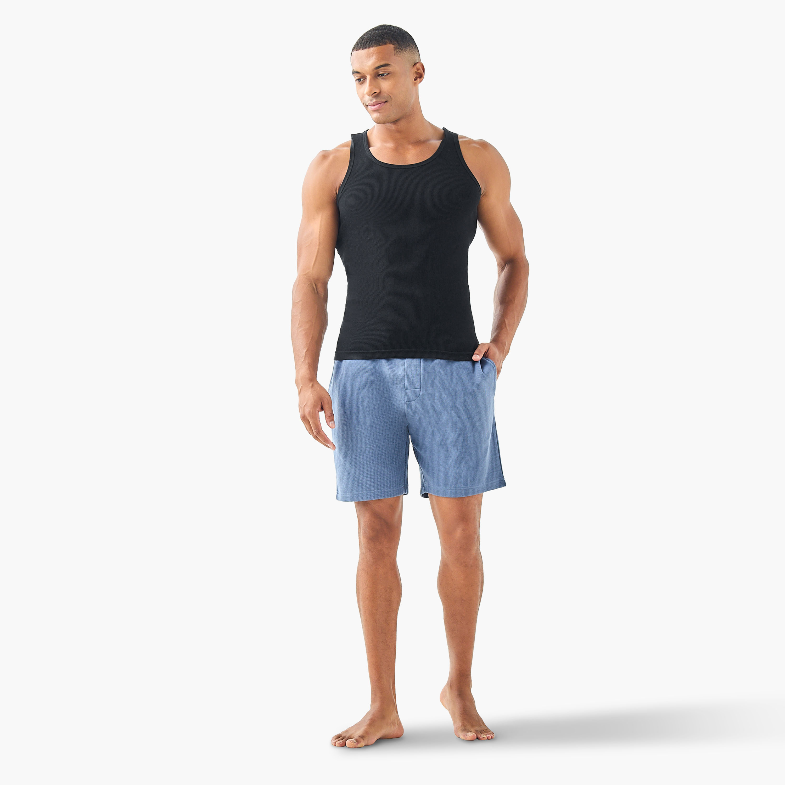 Textured Lounge Shorts with Pockets-men-clothing-bottoms-shorts-image-2