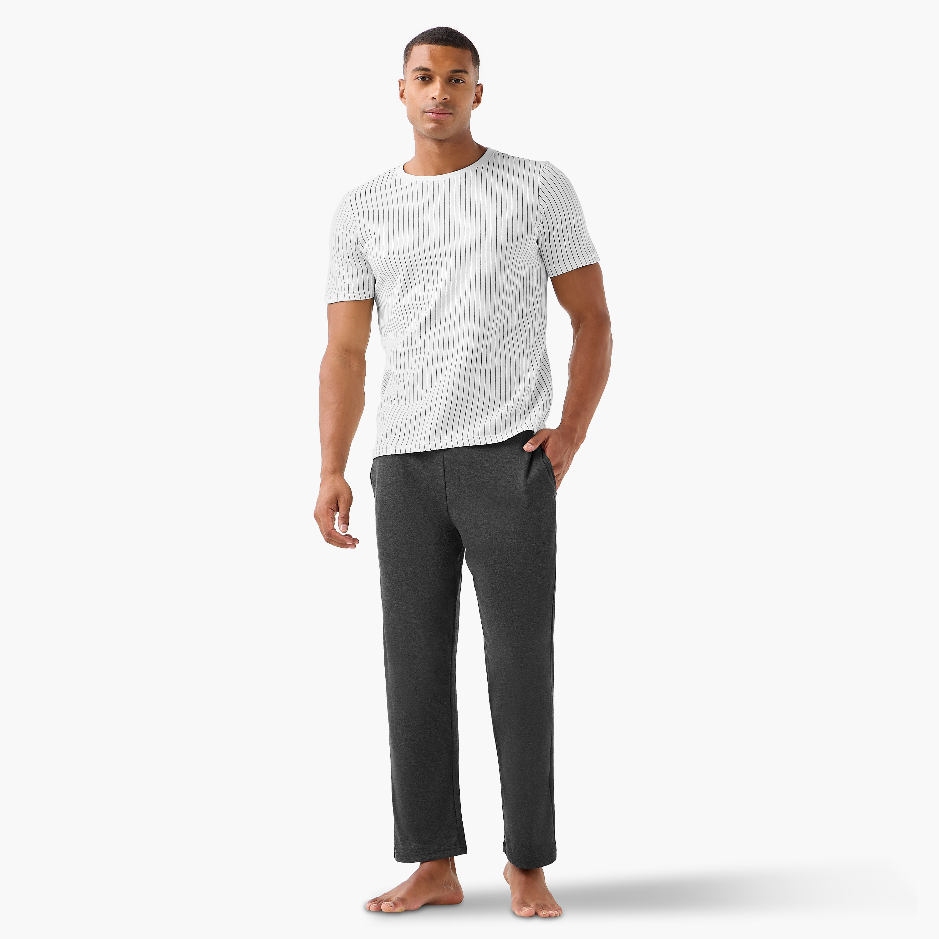 Men Cotton Striped T-shirt and Pyjama Set-men-clothing-nightwear-sets-image-1