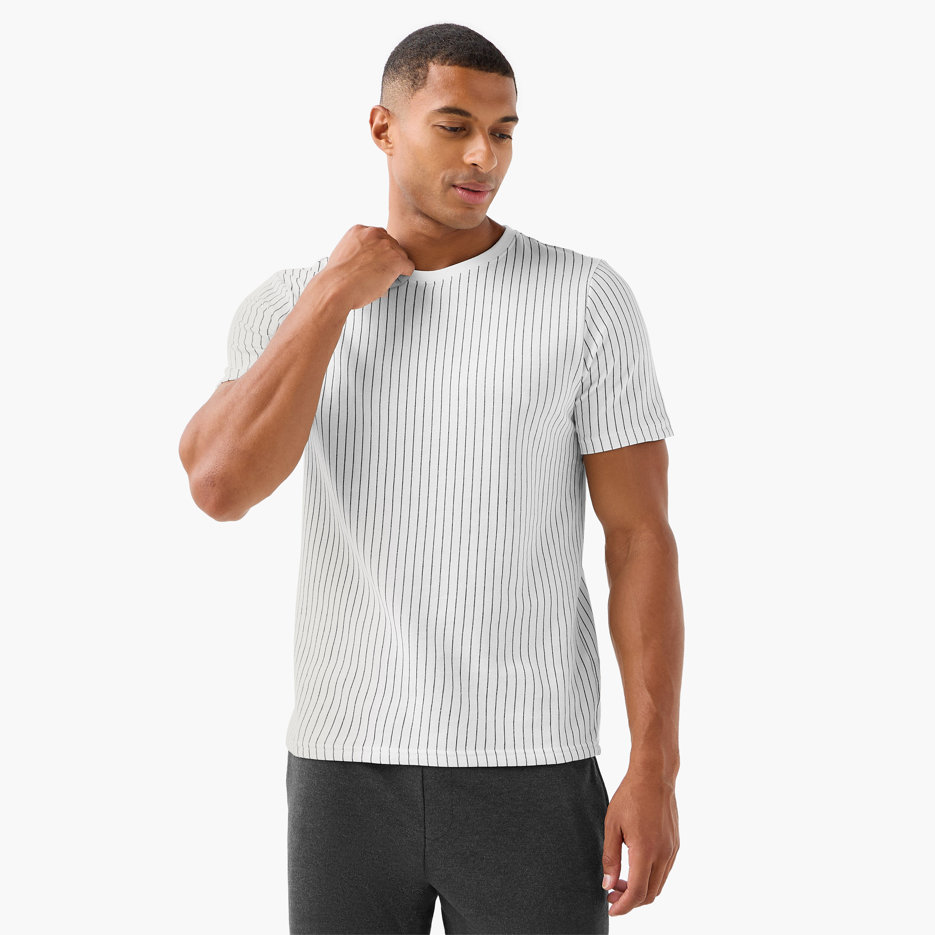 Men Cotton Striped T-shirt and Pyjama Set-men-clothing-nightwear-sets-image-2