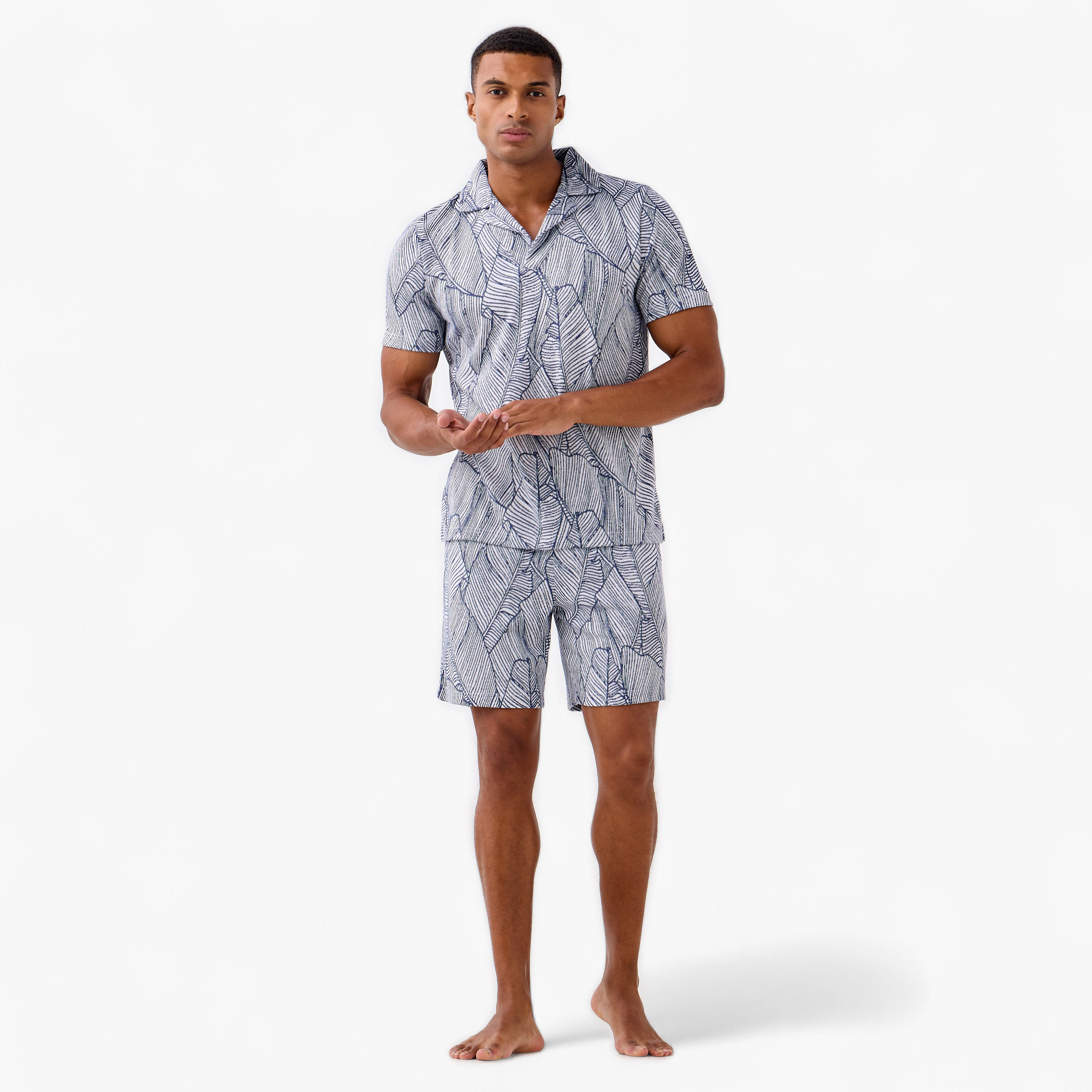 Printed Shorts Set-men-clothing-nightwear-sets-image-1