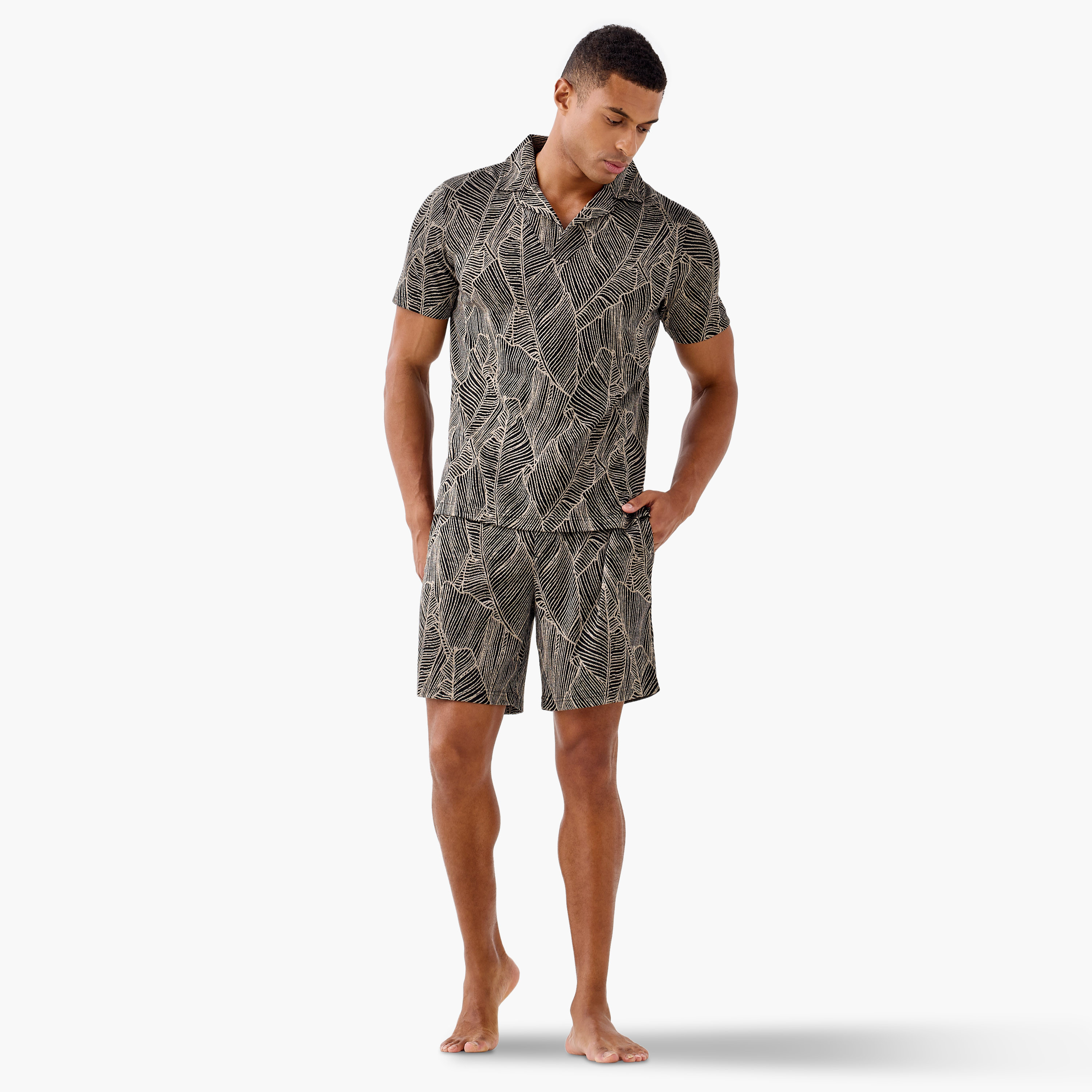 Printed Shorts Set-men-clothing-nightwear-sets-image-1
