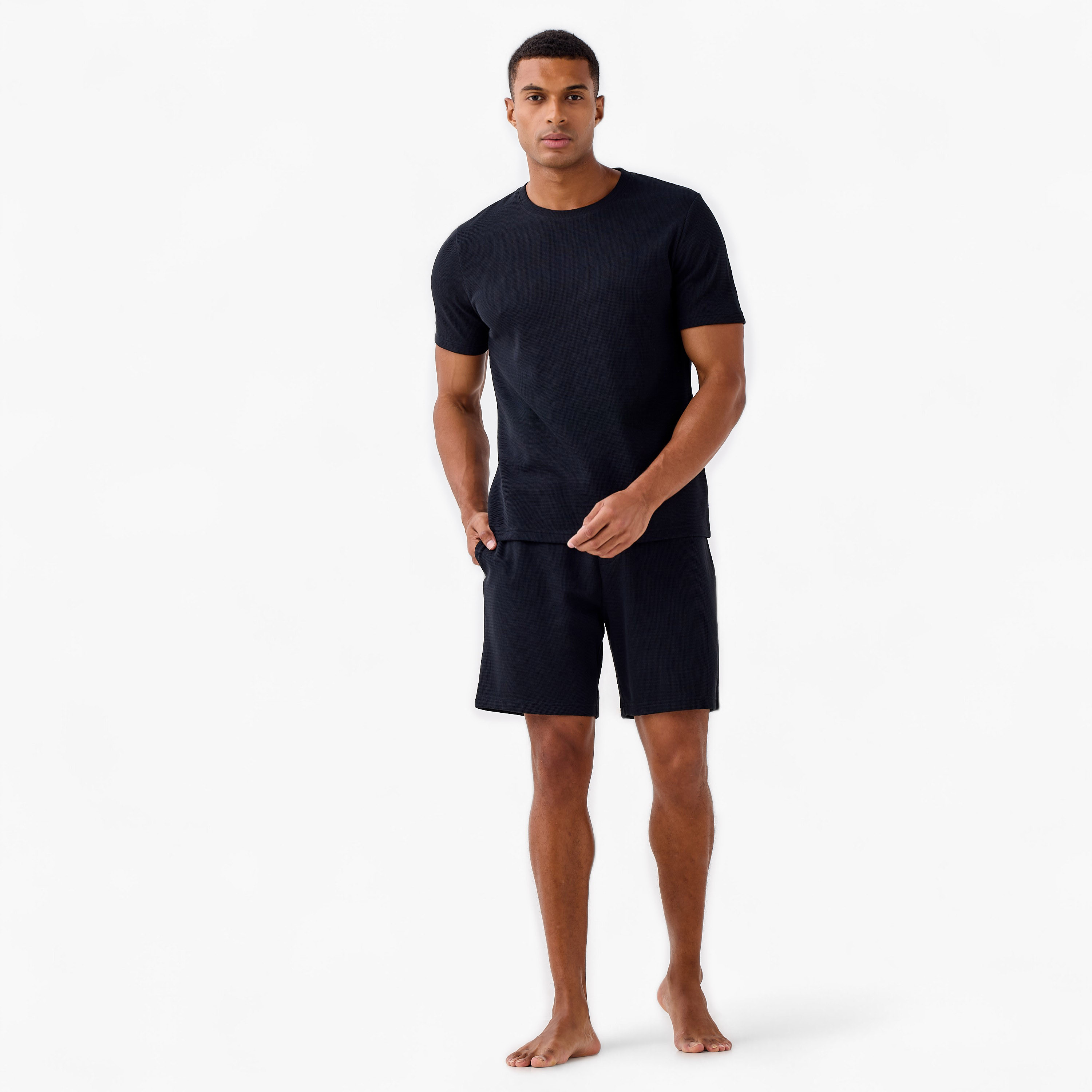 Textured Shorts Set-men-clothing-nightwear-sets-image-1