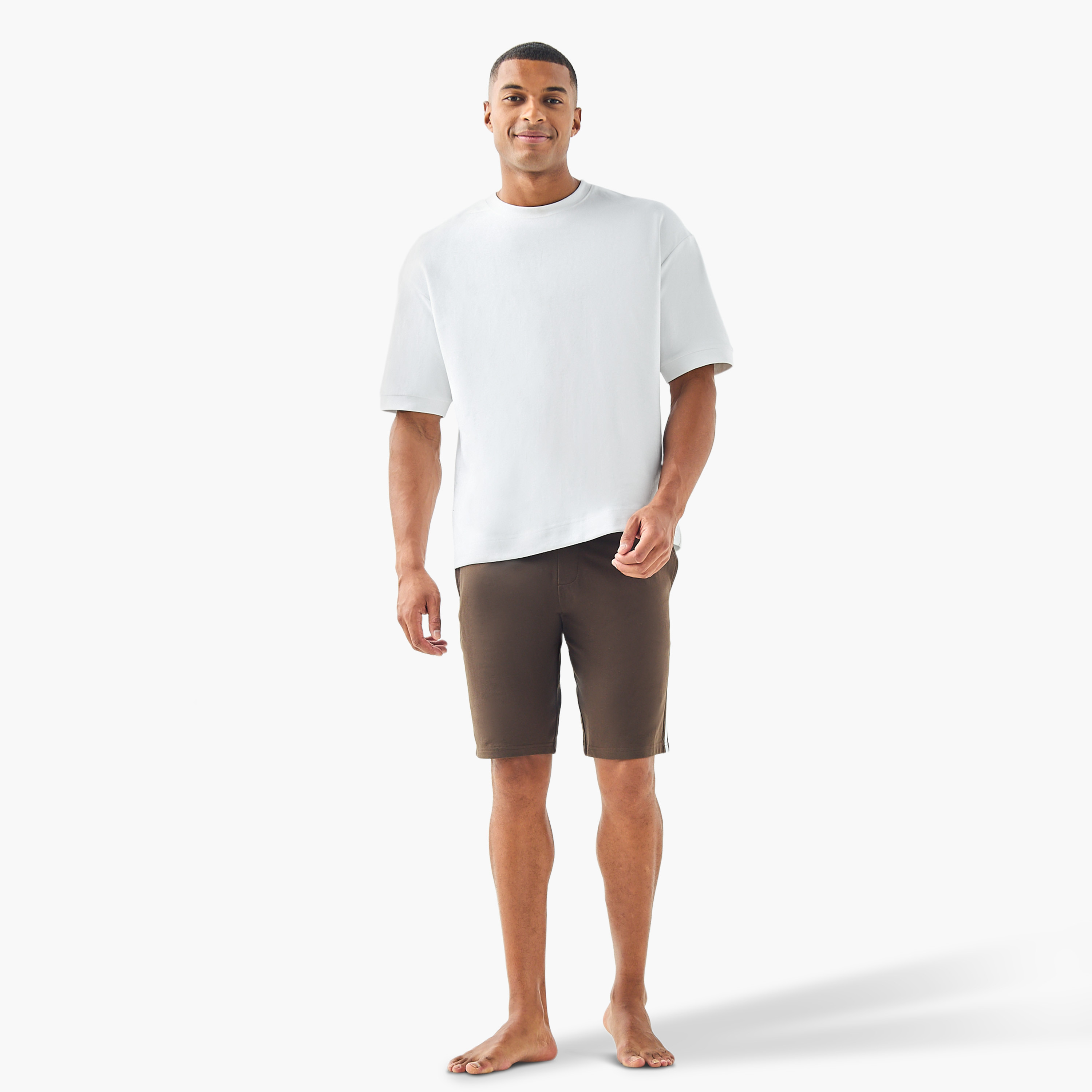 Contrast Side Panel Lounge Shorts-men-clothing-bottoms-shorts-image-2