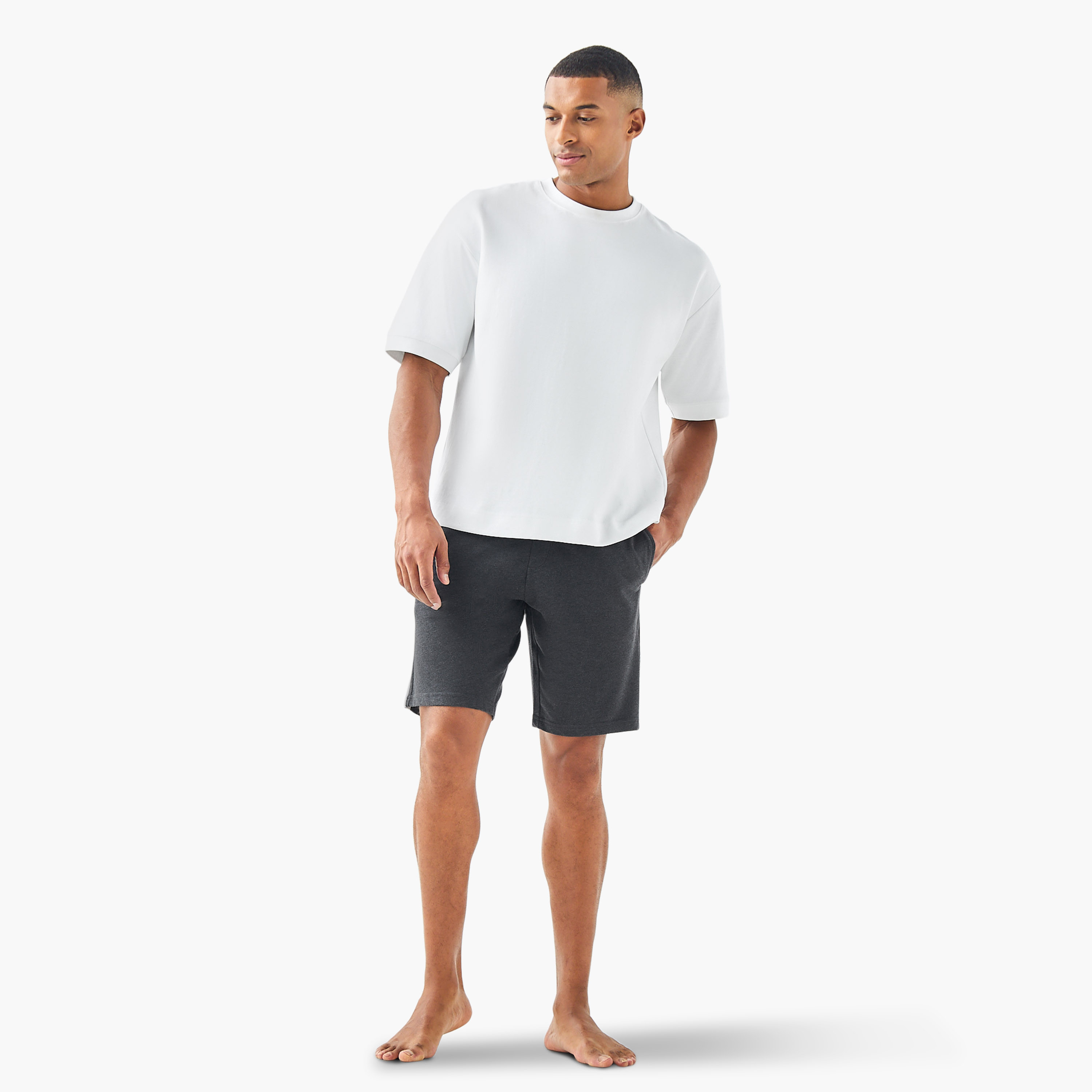 Contrast Side Panel Lounge Shorts-men-clothing-bottoms-shorts-image-2