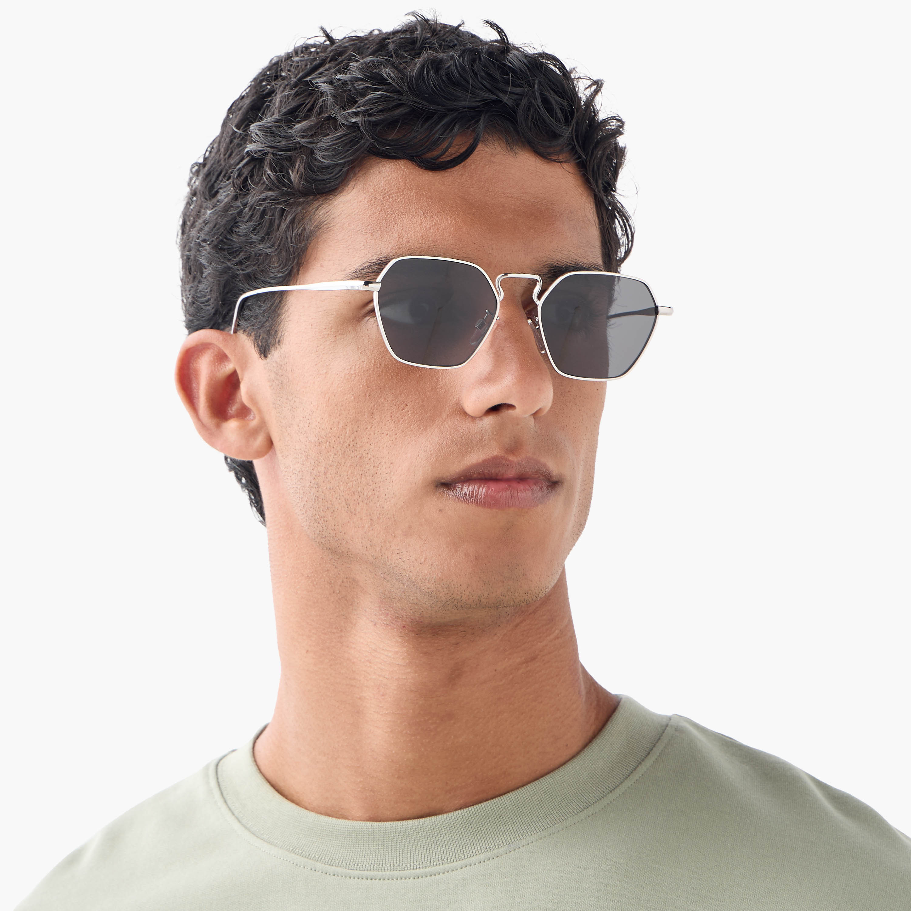 Full Rim Geometric Frame Sunglasses with Nose Pads-men-sunglasses-image-2