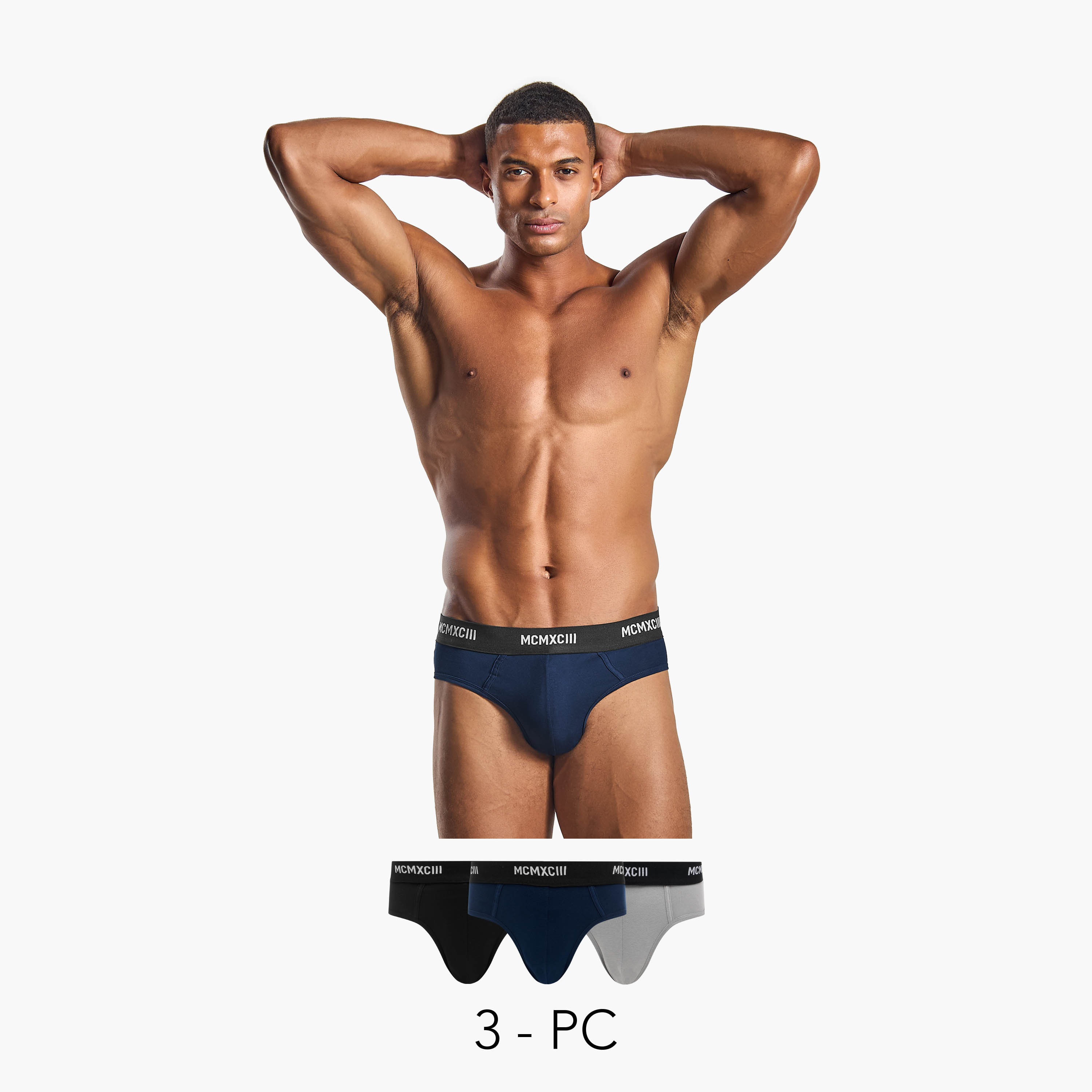 طقم من 3 - سروال بخصر مطاطي وطبعات-men-clothing-innerwear-underwear-image-1