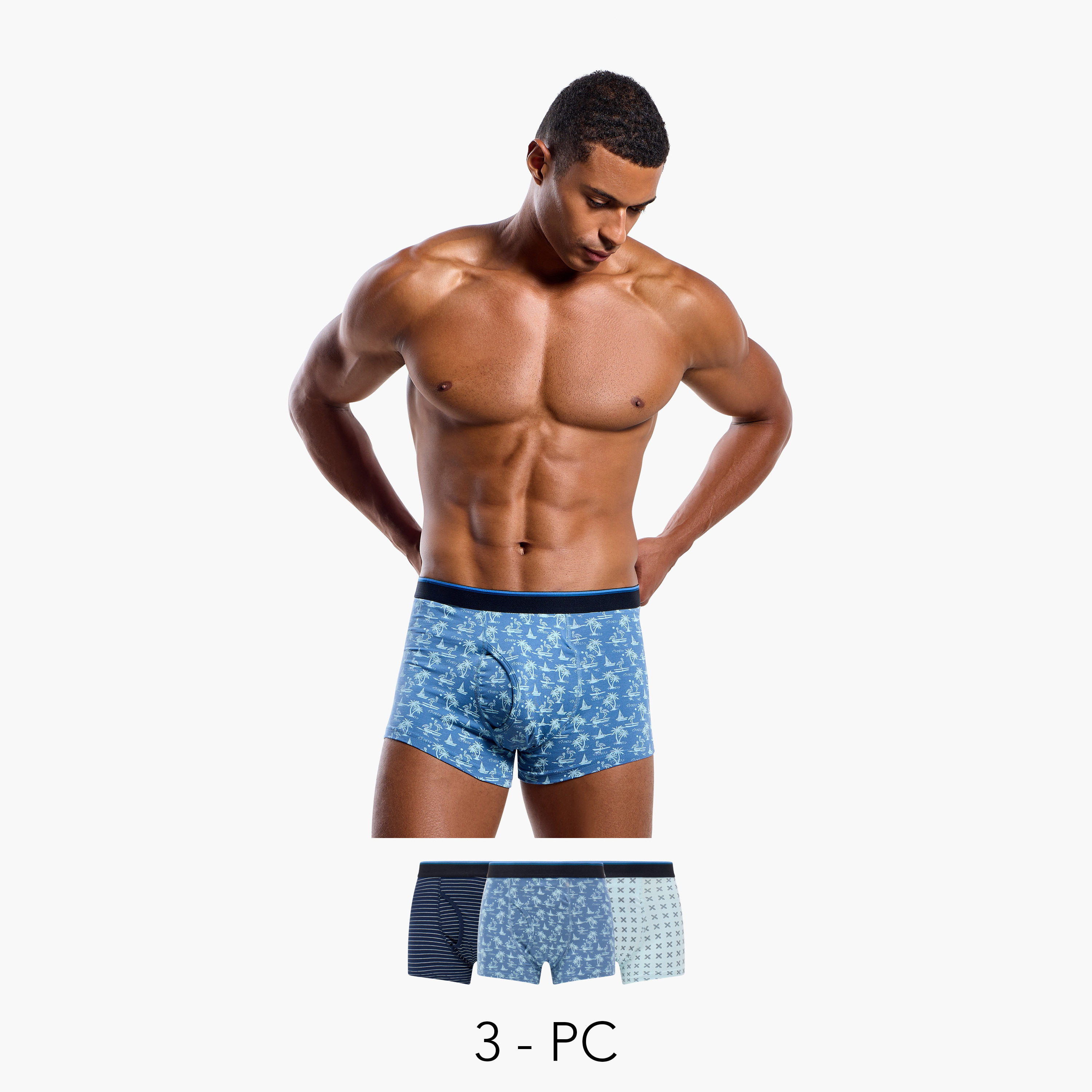 Set of 3 - Printed Trunks-men-clothing-innerwear-underwear-image-1
