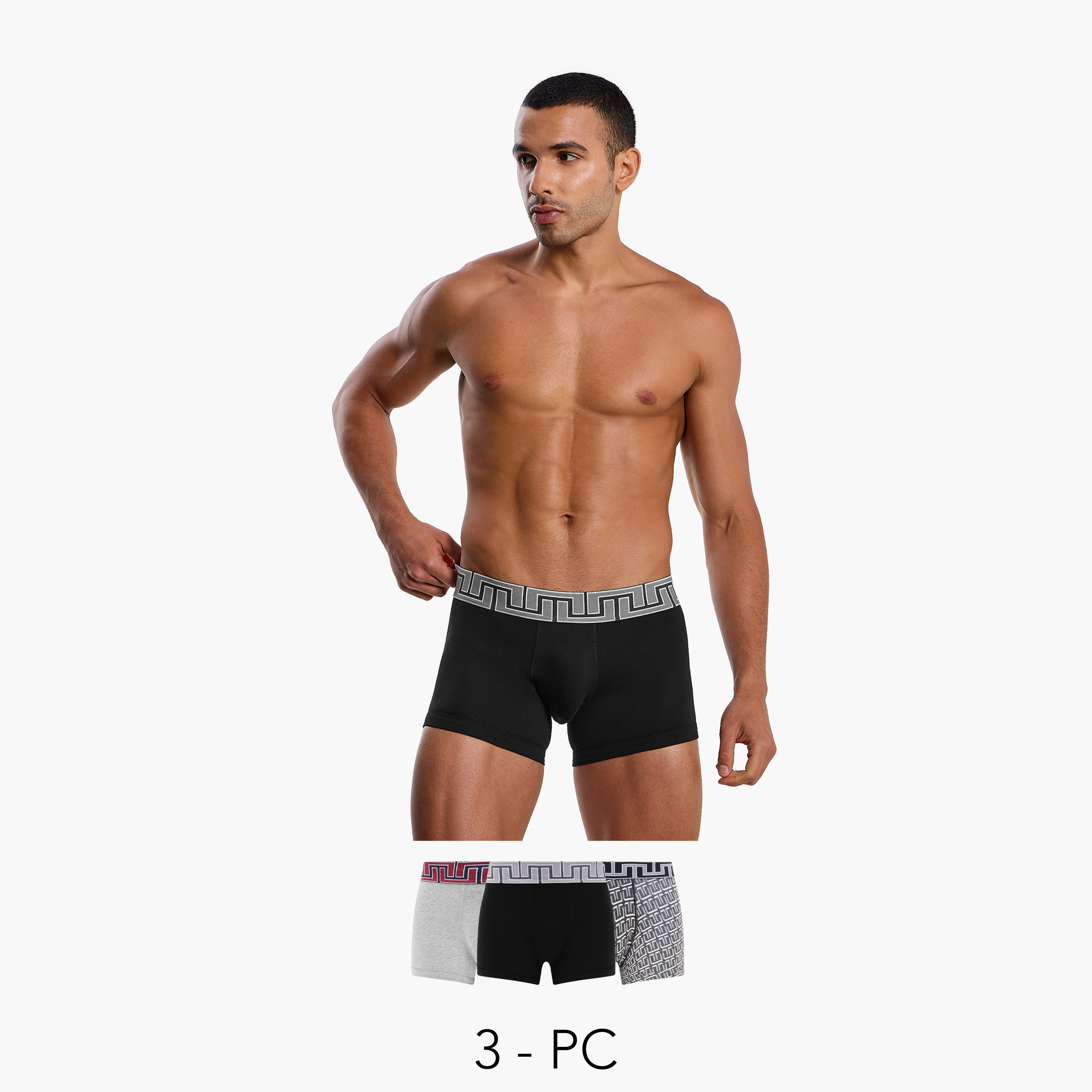 Men Printed Waistband Cotton Hipster Trunks - Pack of 3-men-clothing-innerwear-underwear-image-1