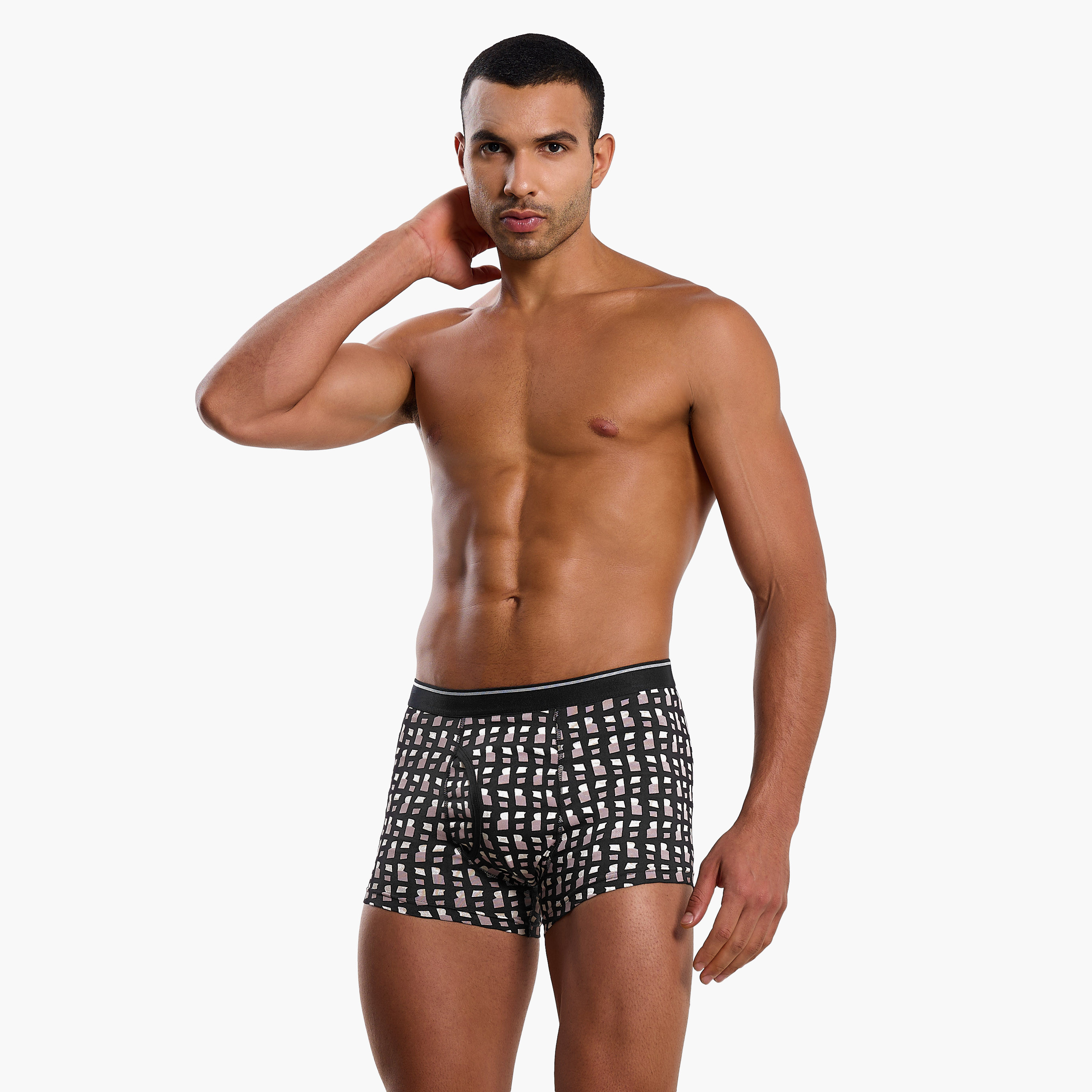 بوكسرات بمزيج قطن وبطبعات متنوعة للرجال - طقم من 3 قطع-men-clothing-innerwear-underwear-image-2