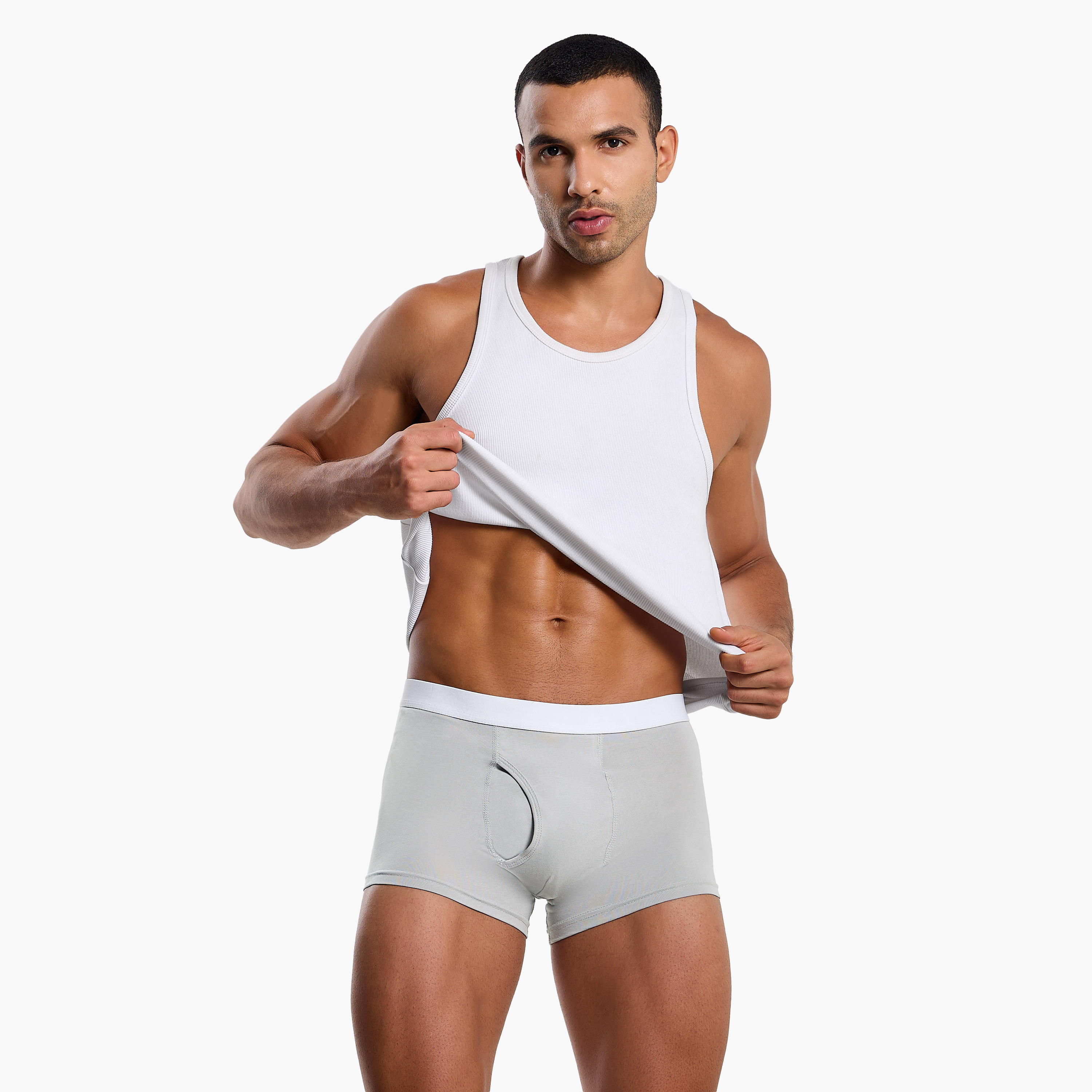 بوكسرات مزيج قطن بخصر متباين للرجال - طقم 3 قطع-men-clothing-innerwear-underwear-image-5