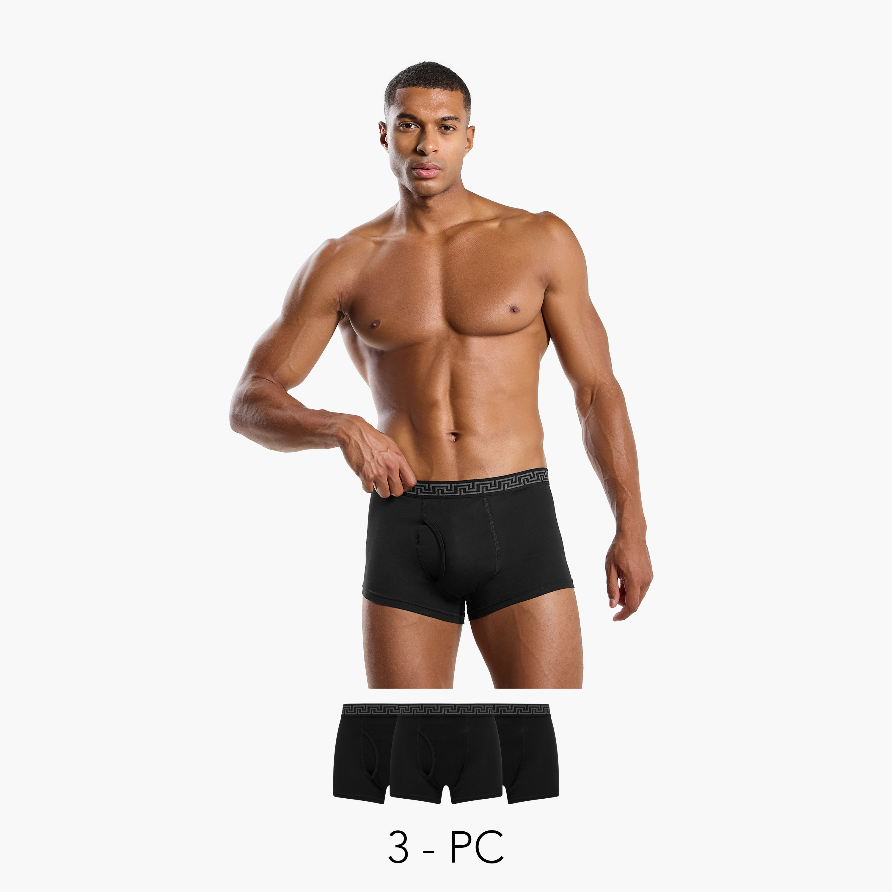 Men Geometric Print Cotton Trunks - Pack of 3-men-clothing-innerwear-underwear-image-1