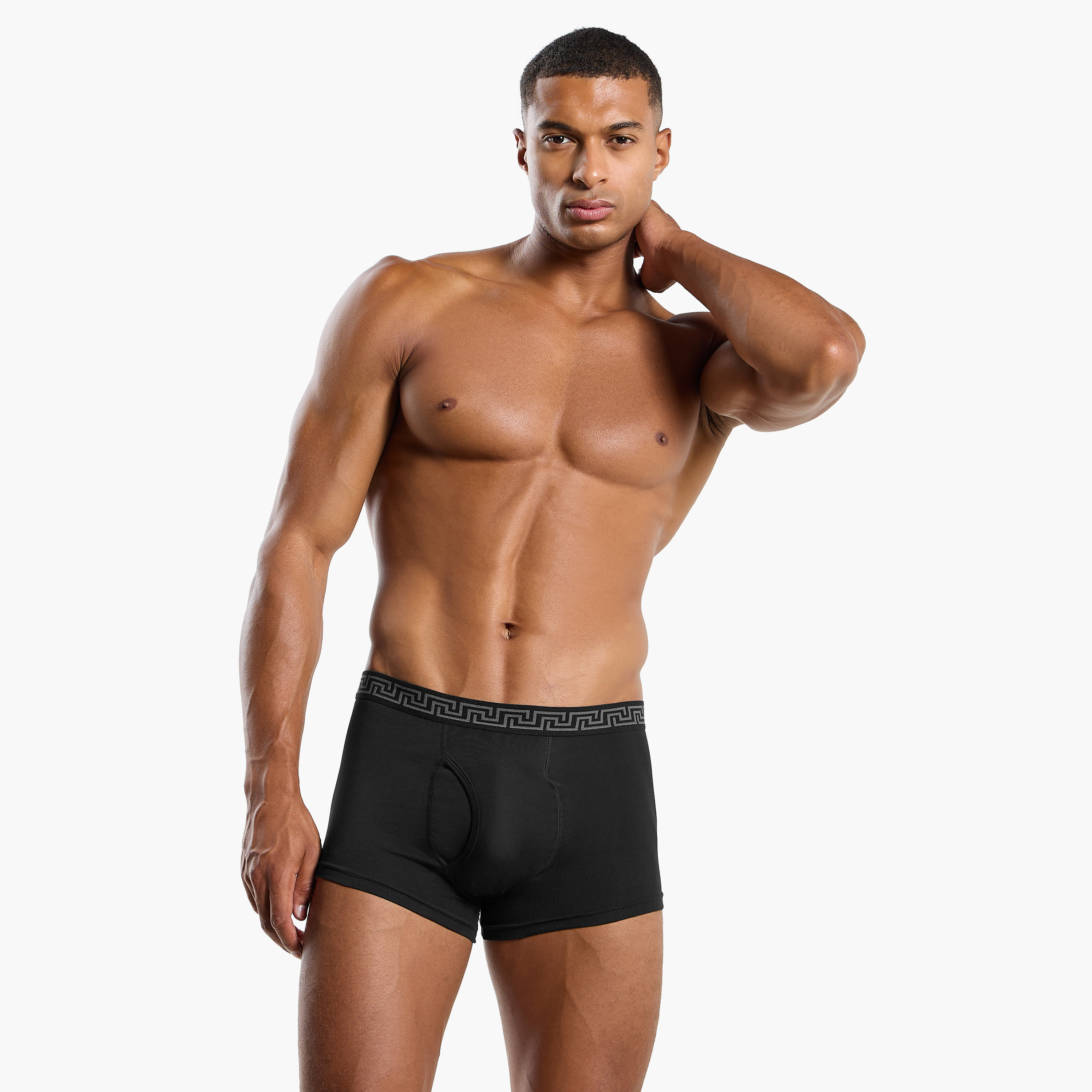 Men Geometric Print Cotton Trunks - Pack of 3-men-clothing-innerwear-underwear-image-2