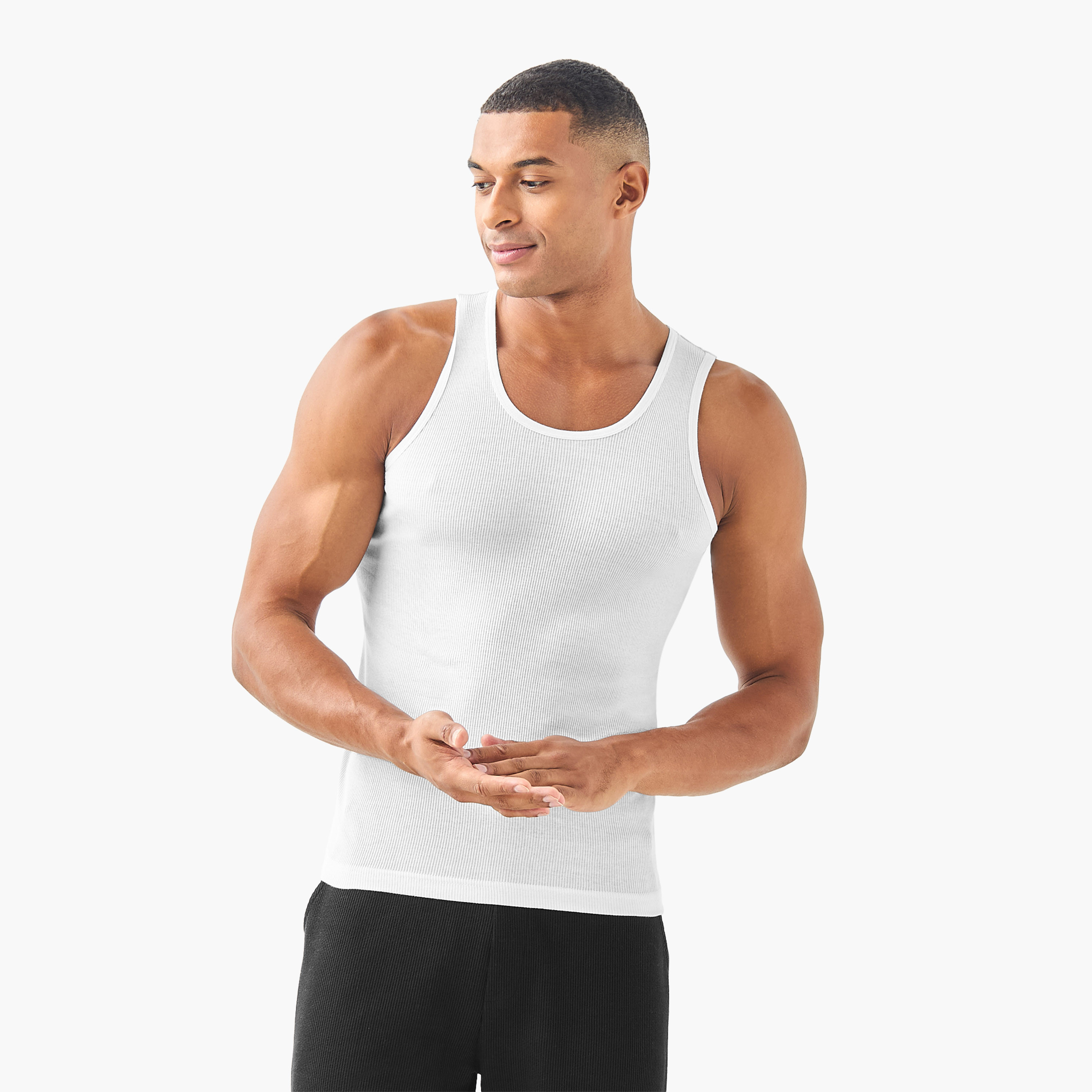 Set of 3 - Ribbed Vest-men-clothing-innerwear-vests-image-5