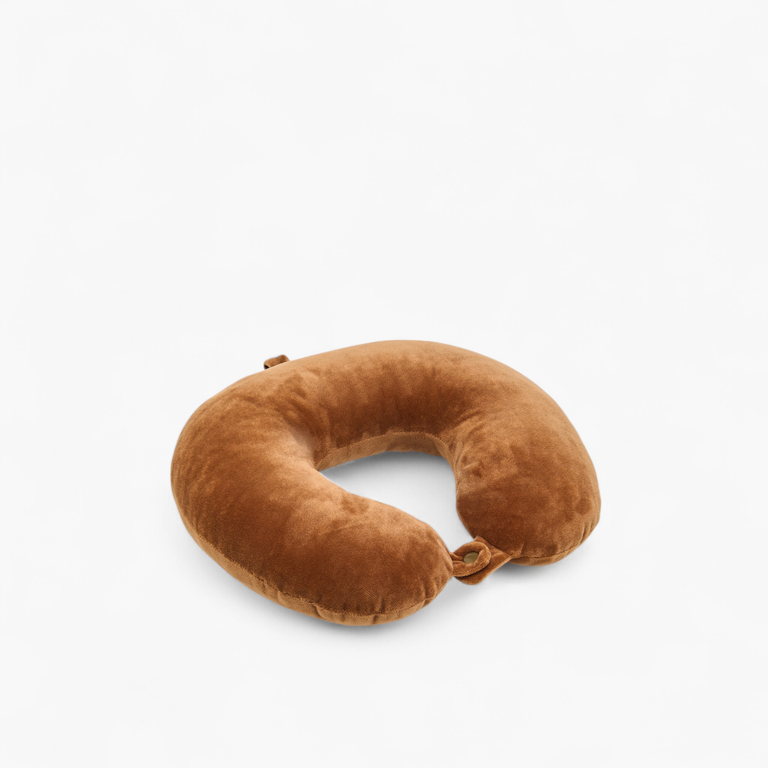 Velour Neck Pillow with Snap Button Closure-travel-pillows-image-1