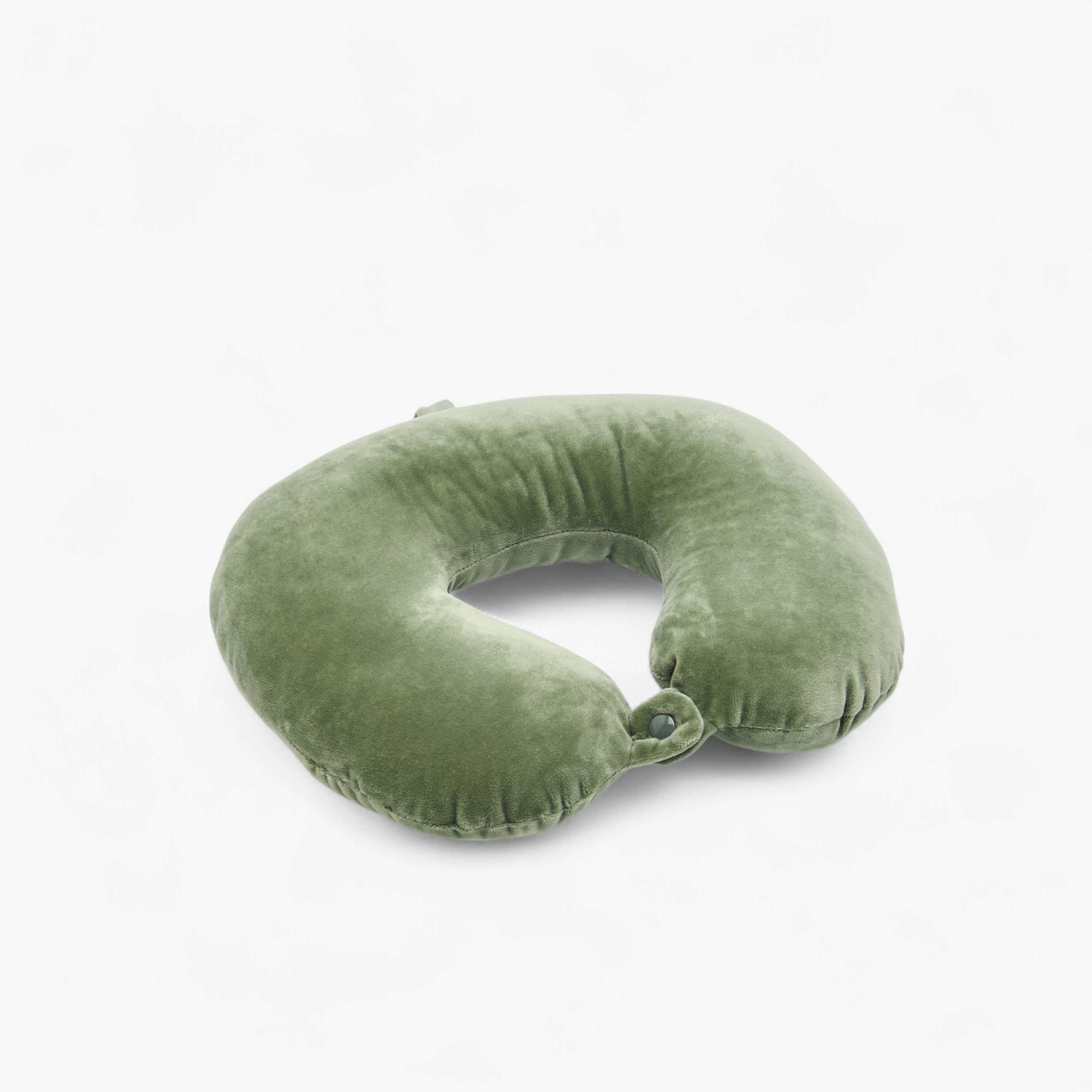 Velour Neck Pillow with Snap Button Closure-travel-pillows-image-1