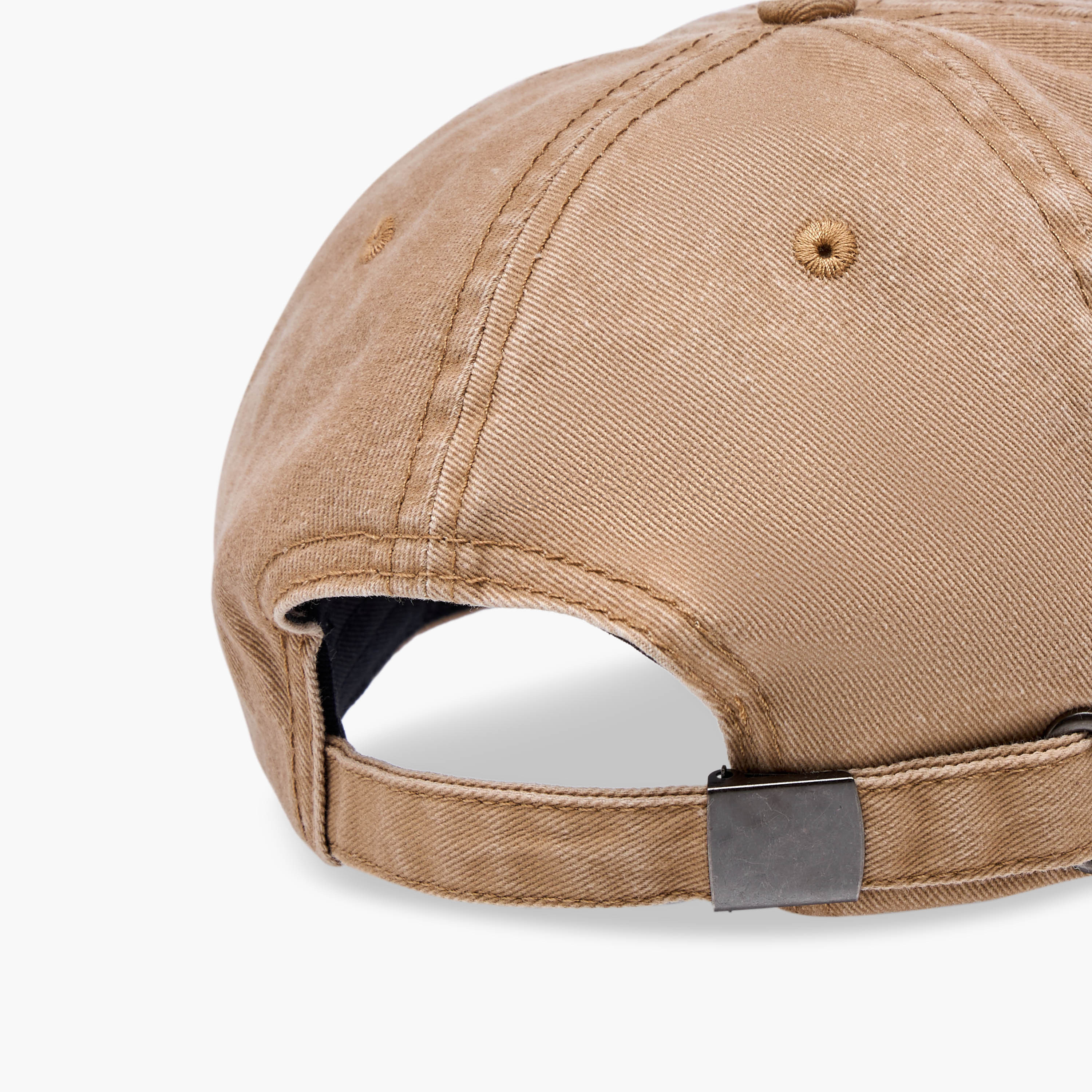 Slogan Embroidered Cap with Buckled Strap Closure-men-caps-image-6