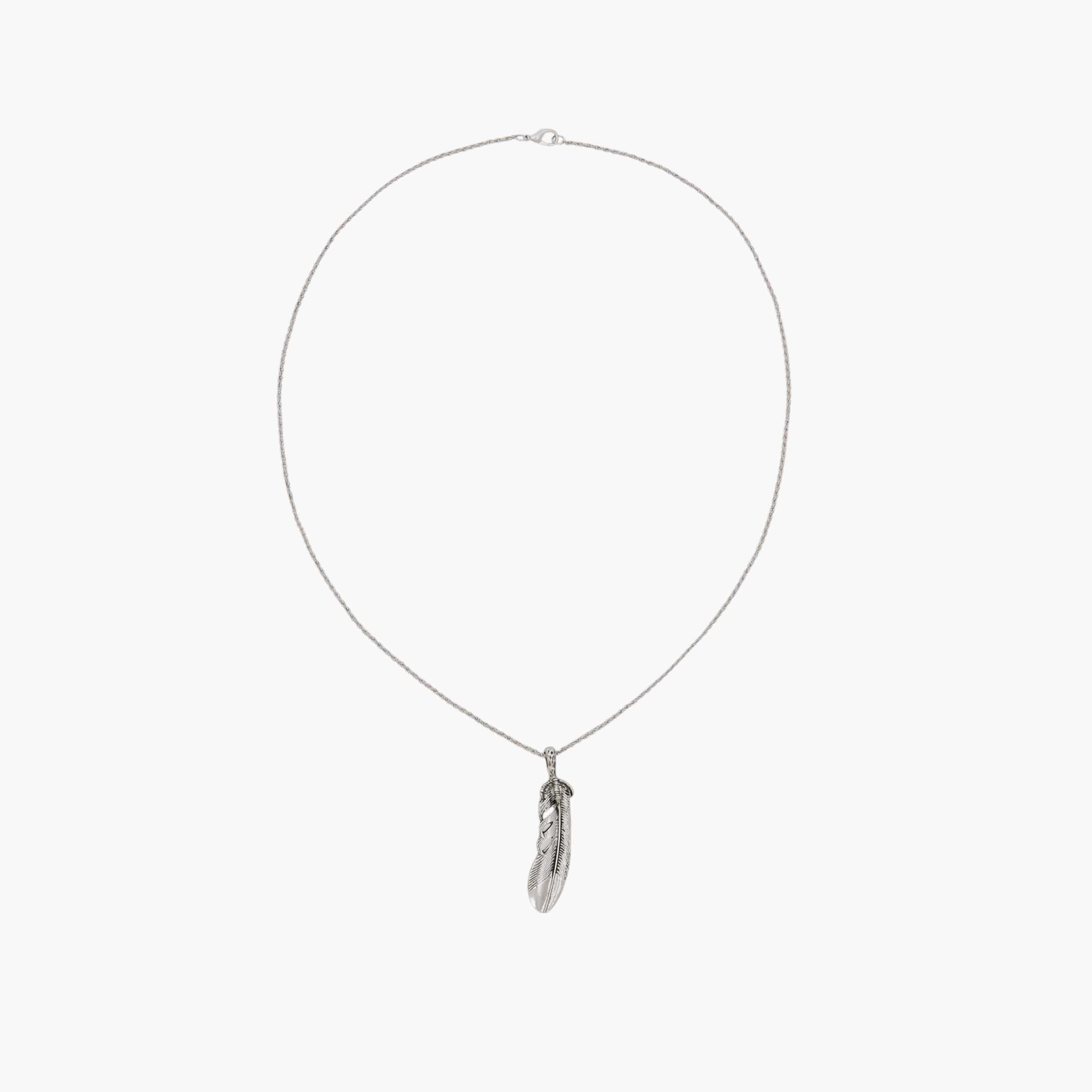 Feather Pendant Necklace with Lobster Clasp Closure-men-watchesandjewellery-necklacesandpendants-image-1