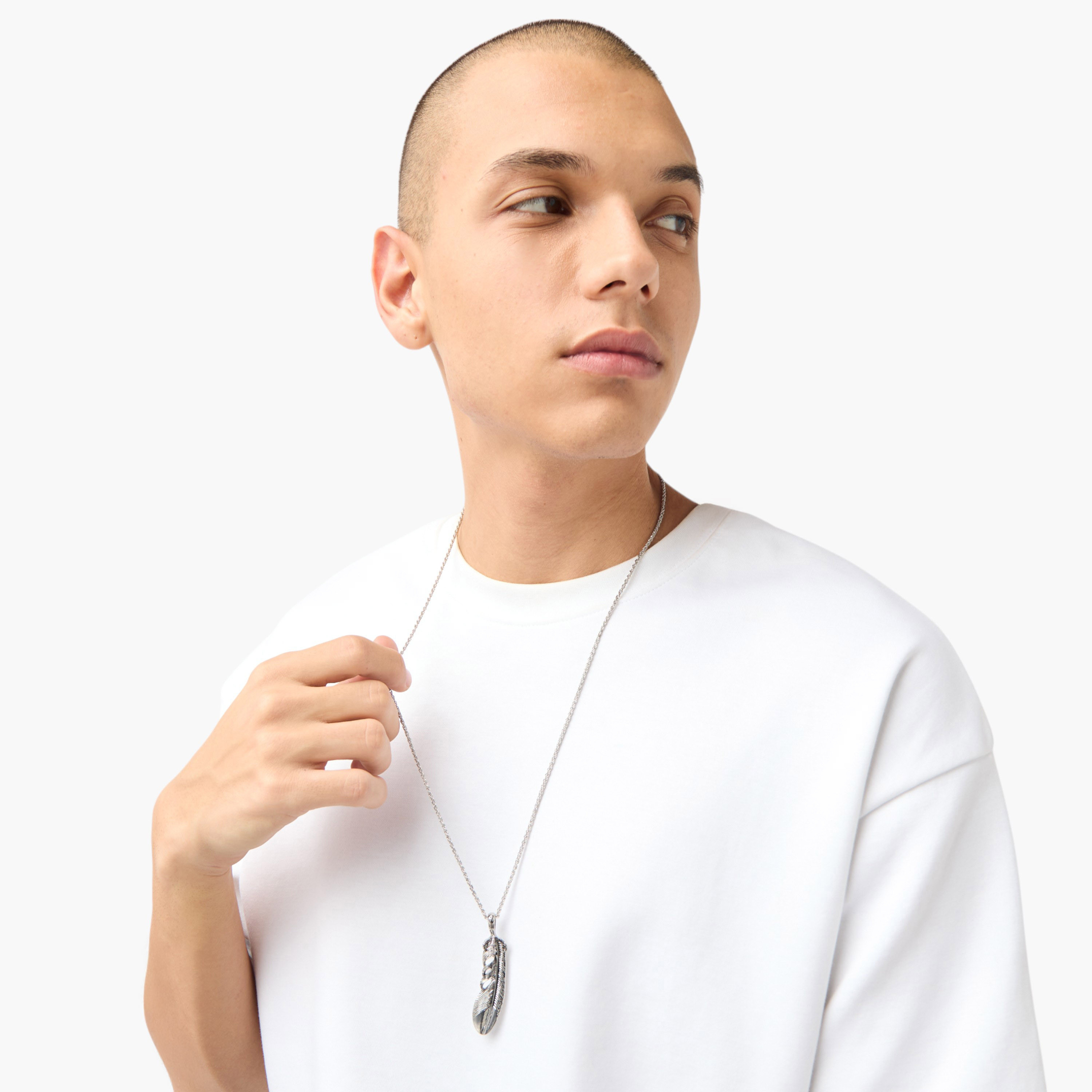 Feather Pendant Necklace with Lobster Clasp Closure-men-watchesandjewellery-necklacesandpendants-image-2