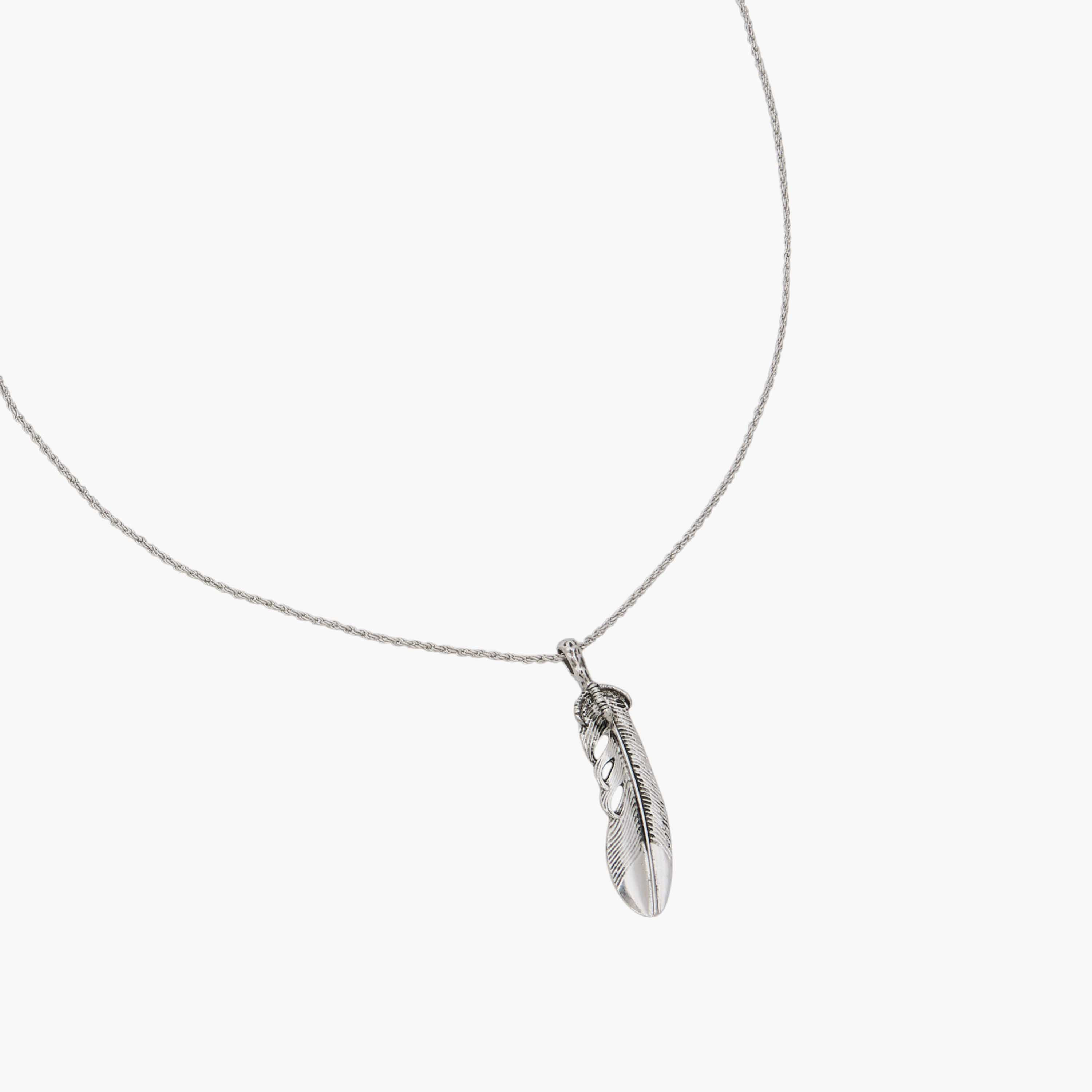 Feather Pendant Necklace with Lobster Clasp Closure-men-watchesandjewellery-necklacesandpendants-image-3
