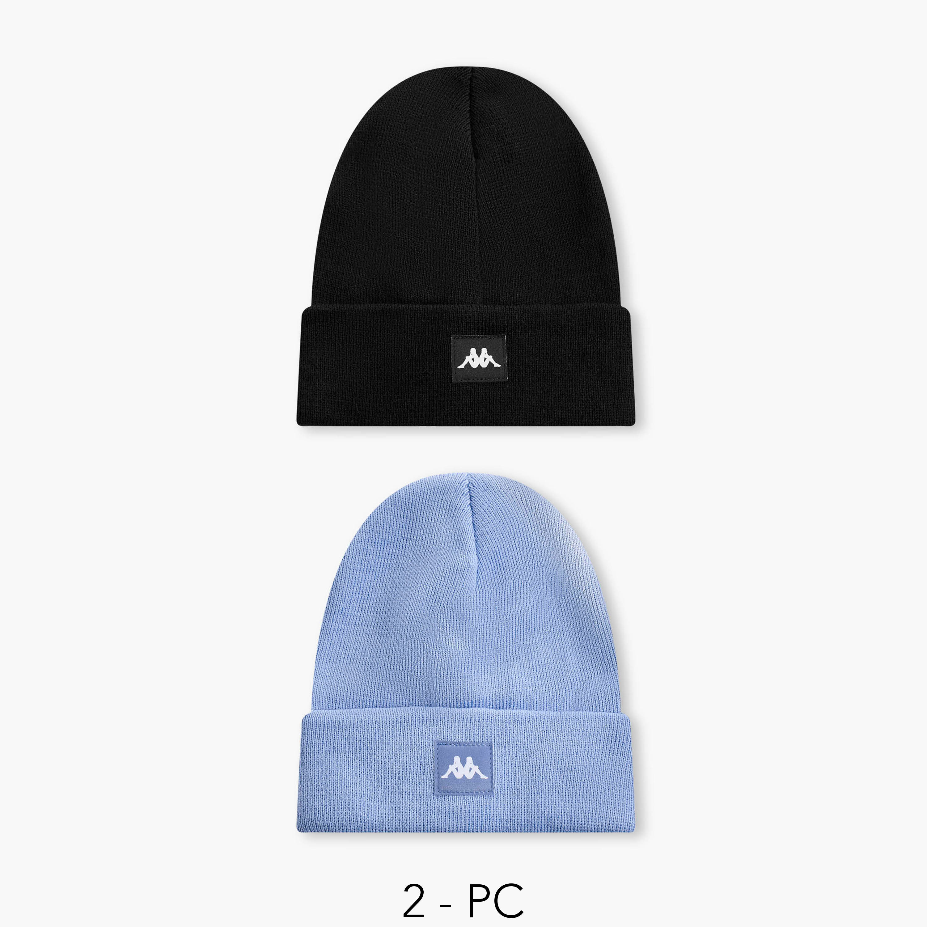 Kappa Men Ribbed Beanie Cap - Set of 2-men-caps-image-1