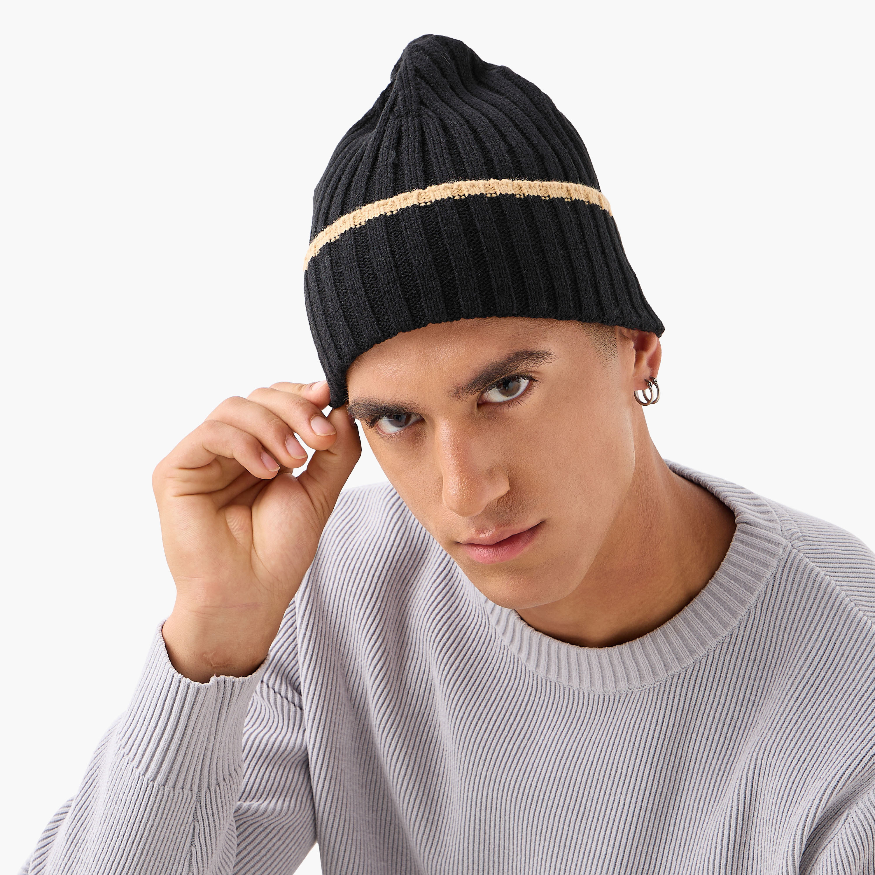 كابات بيني مضلعة للرجال - طقم من قطعتين-men-caps-image-3