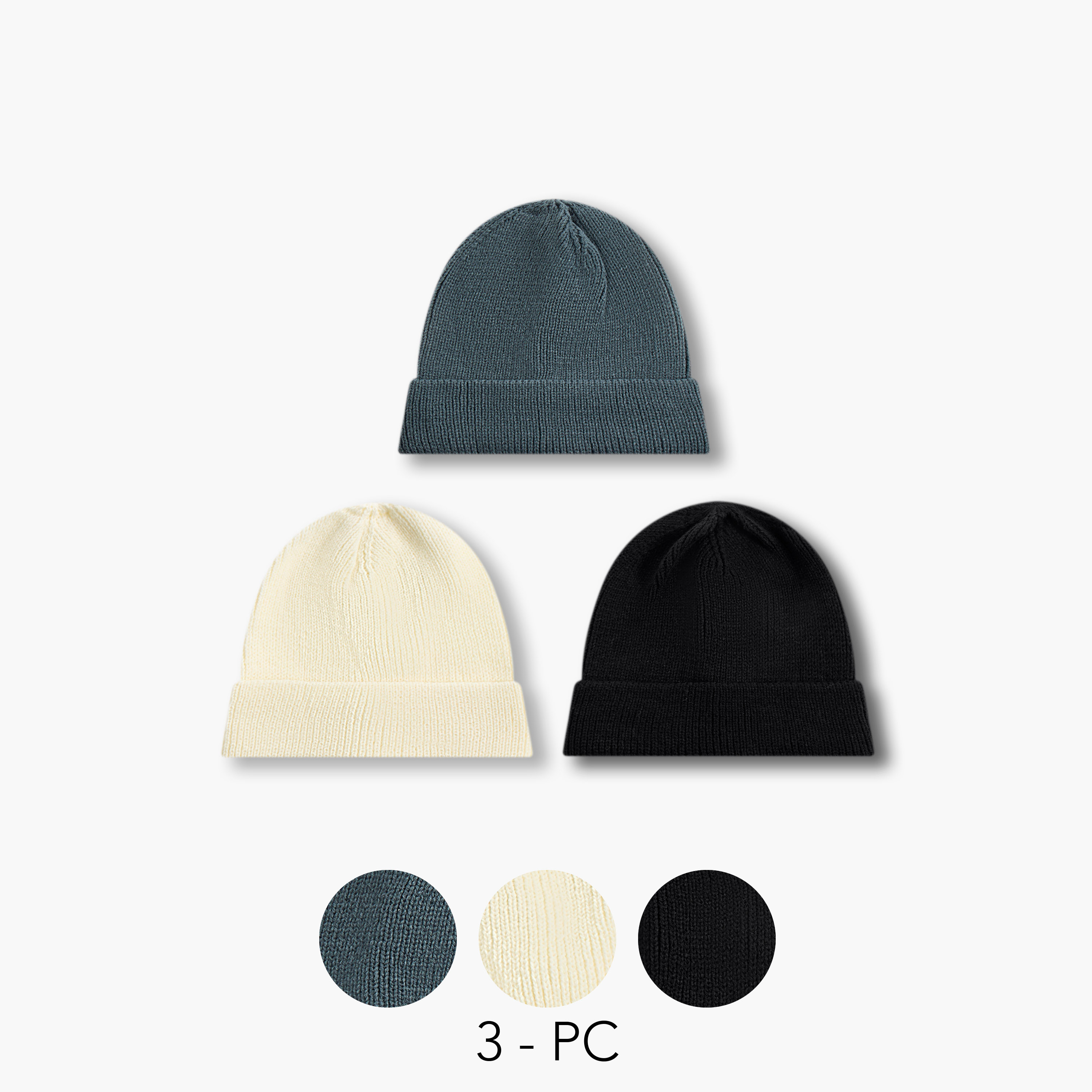 كابات بيني مضلعة للرجال - طقم 3 قطع-men-caps-image-1