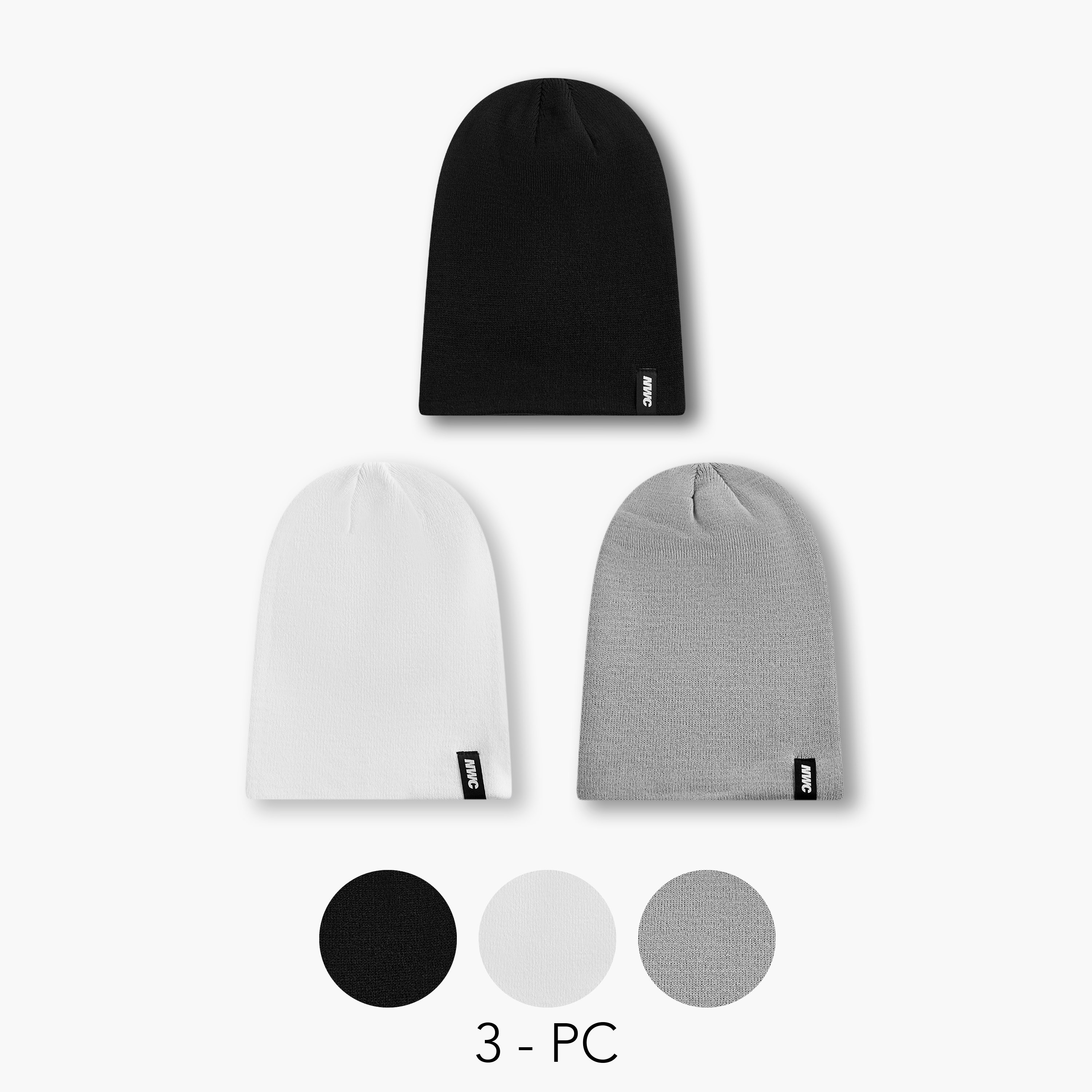 Men Ribbed Beanie Cap - Set of 3-men-caps-image-1