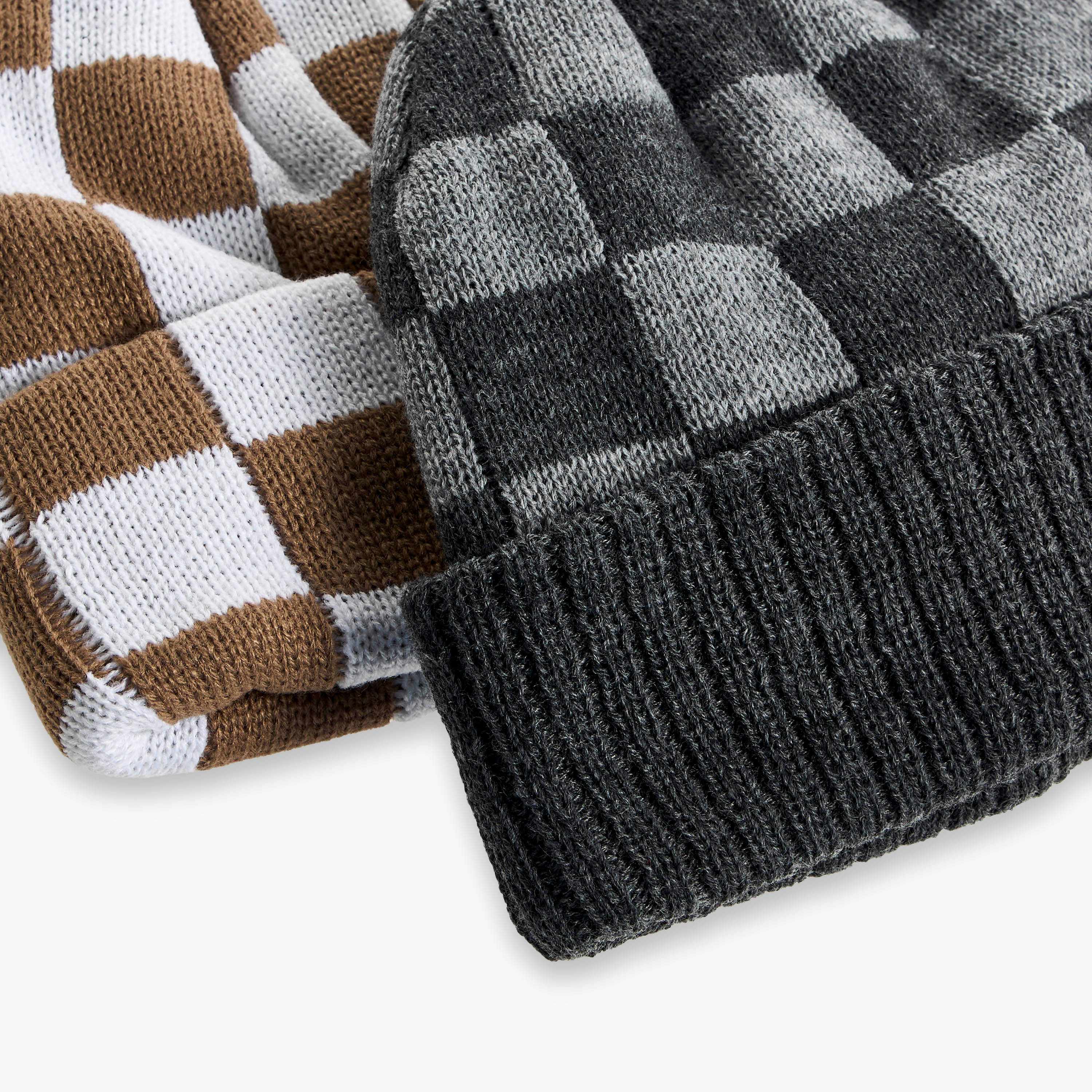 Men Ribbed Beanie Cap - Set of 2-men-caps-image-5
