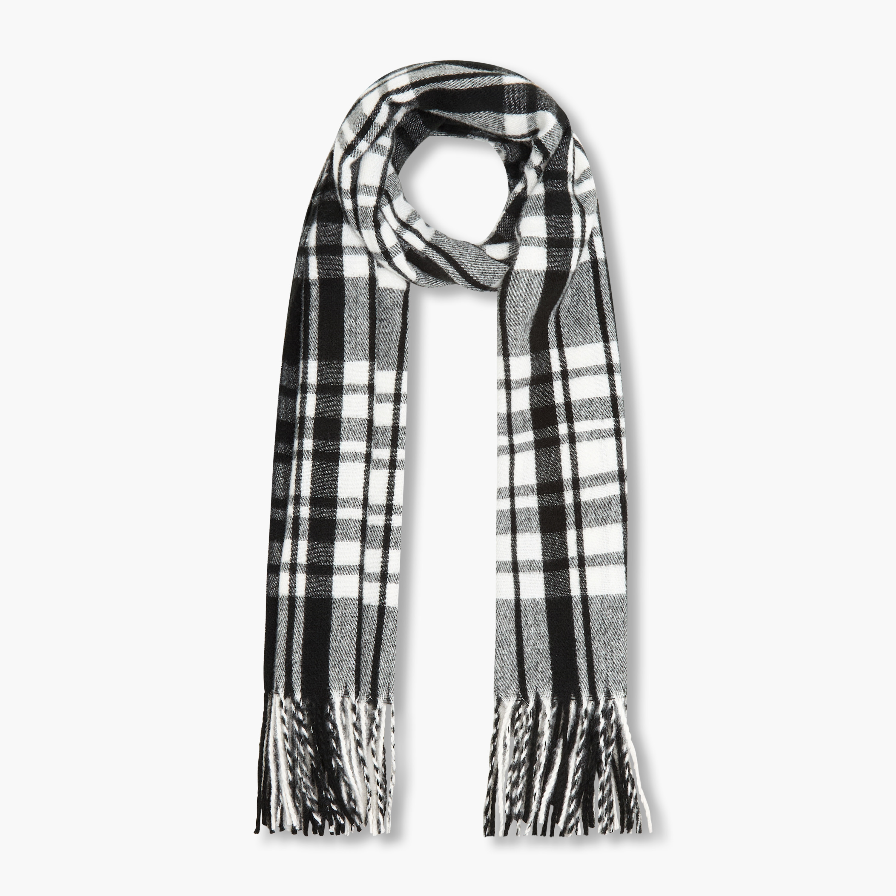 Checked Fringe Detail Scarf-men-scarvesandgloves-image-5