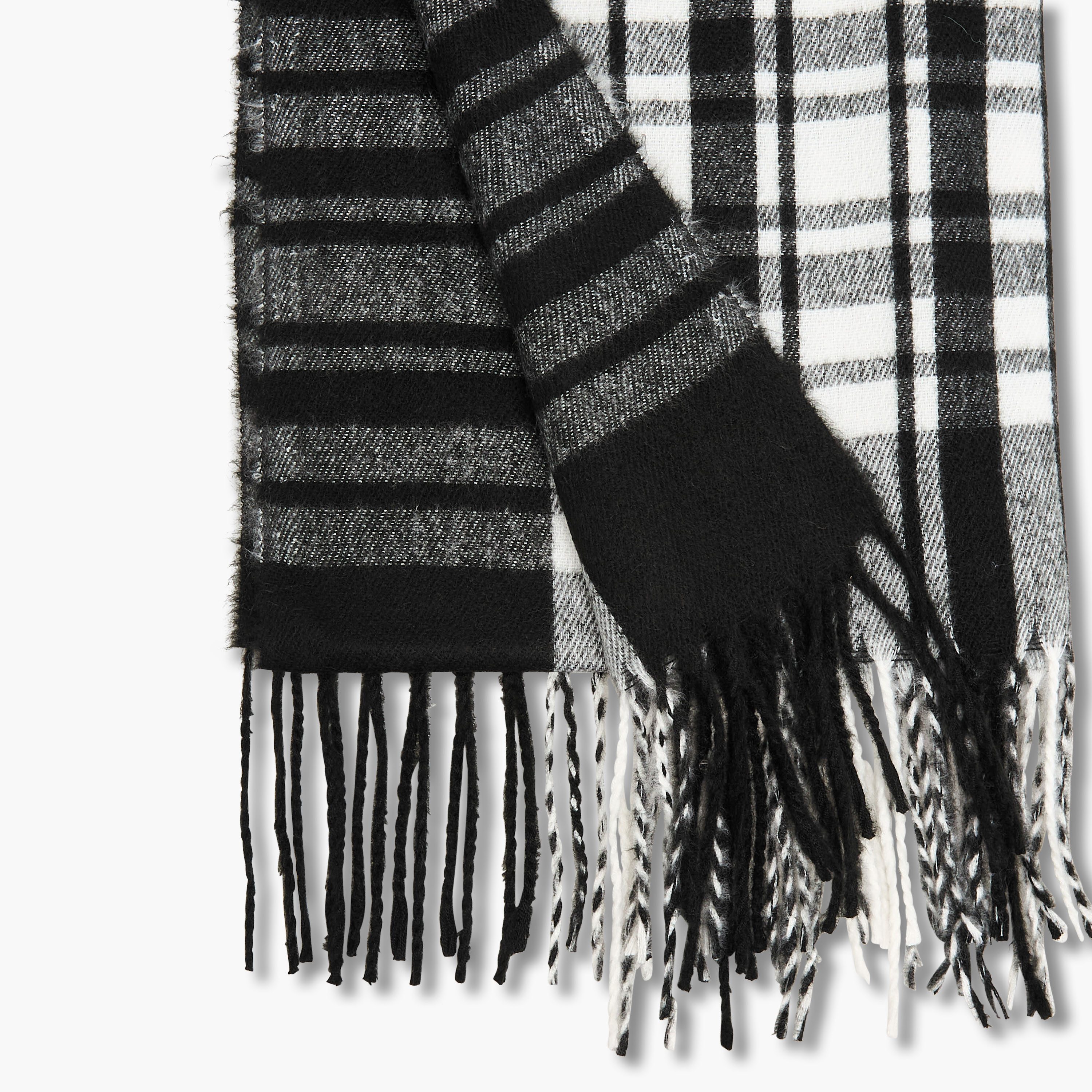 Checked Fringe Detail Scarf-men-scarvesandgloves-image-3