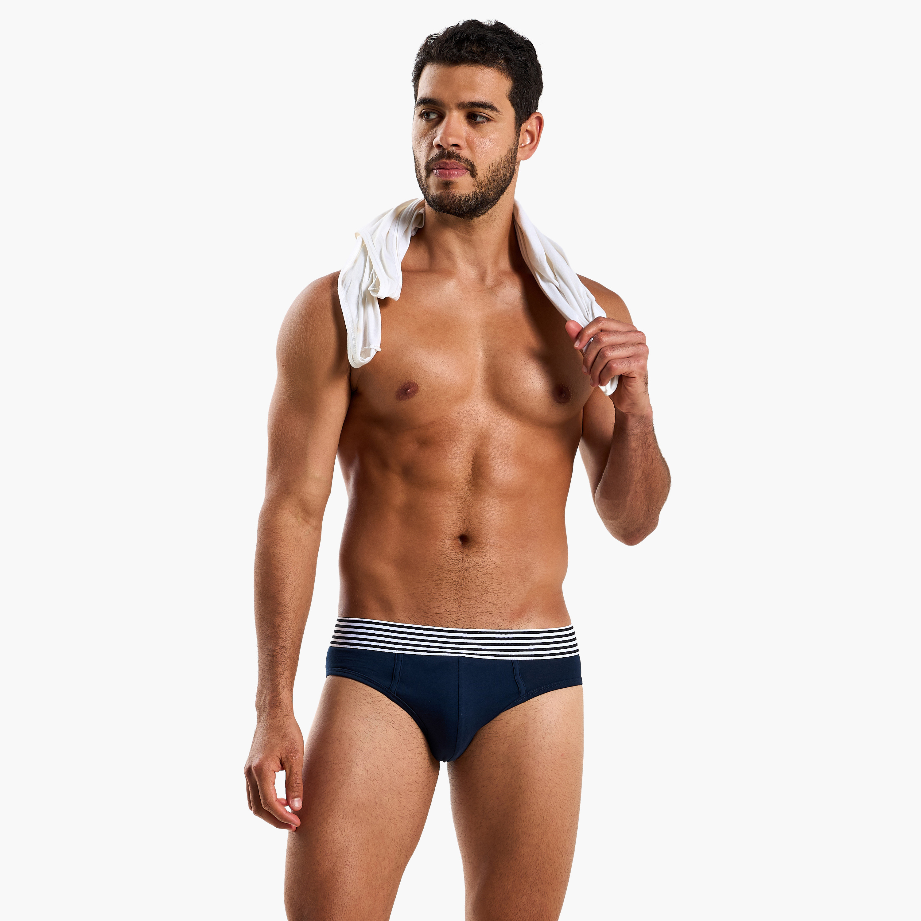 Men Striped Waistband Cotton Briefs - Pack of 3-men-clothing-innerwear-underwear-image-4