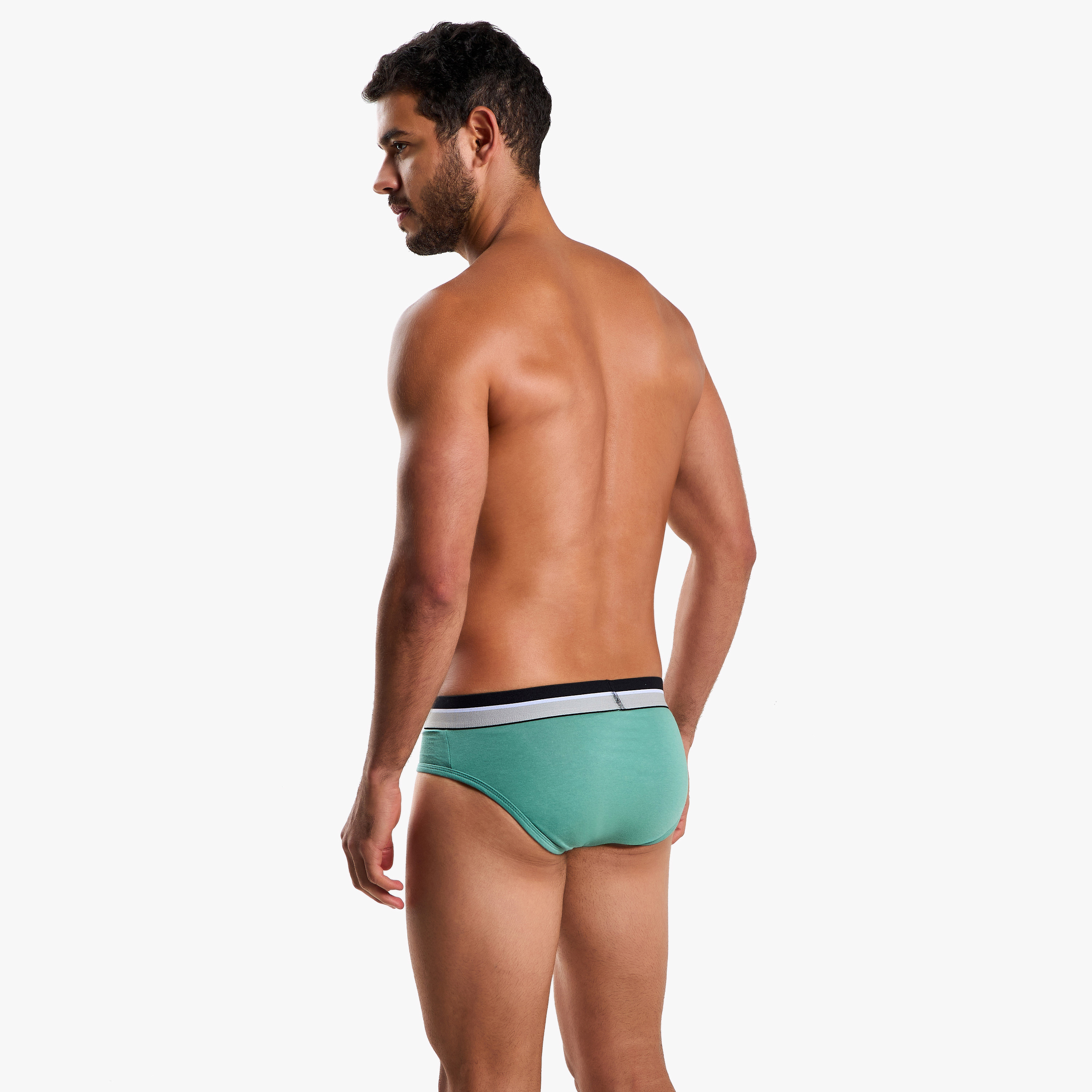 Men Contrast Waistband Cotton Briefs - Pack of 3-men-clothing-innerwear-underwear-image-5