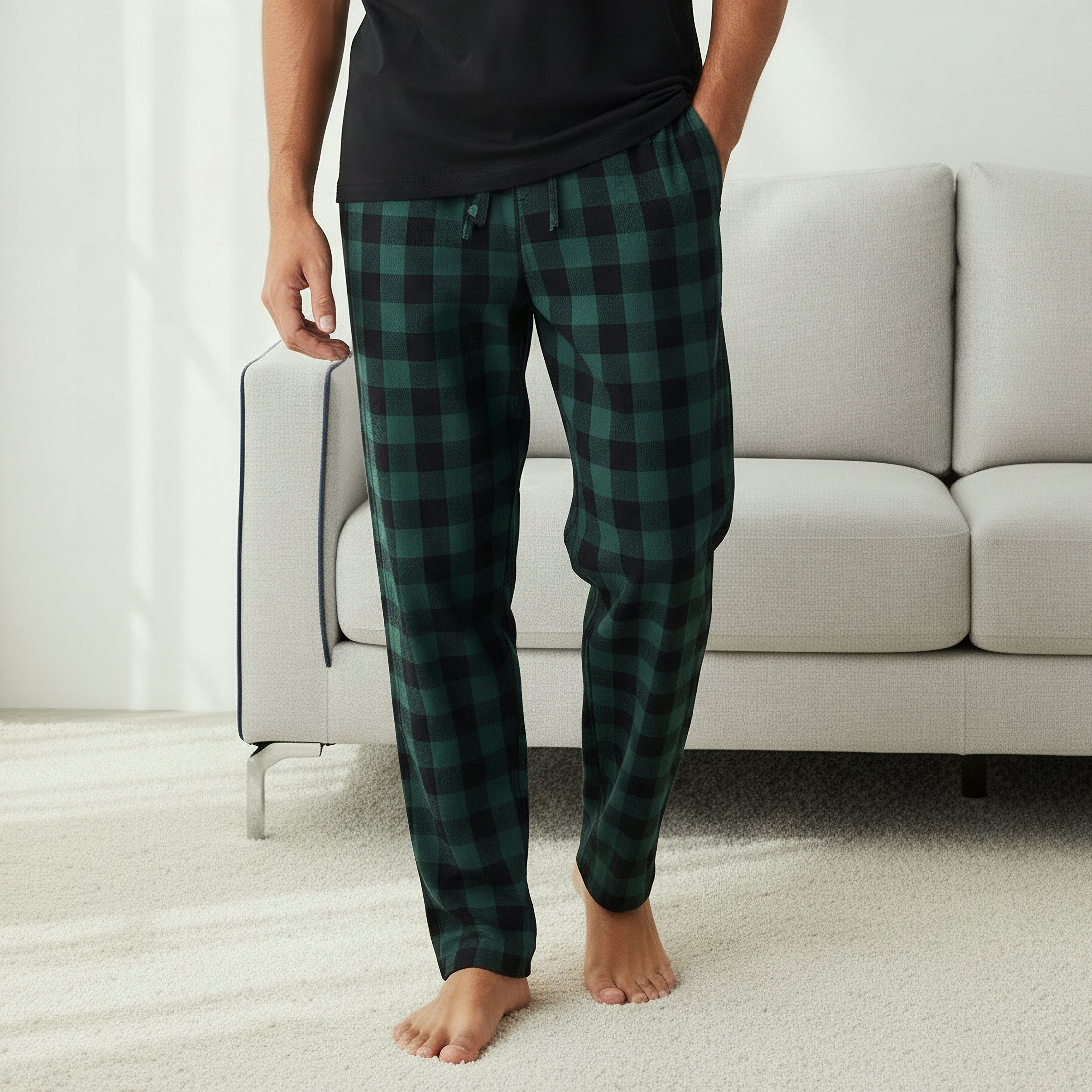 Men Cotton Checked Nightwear Set-men-clothing-nightwear-sets-image-4