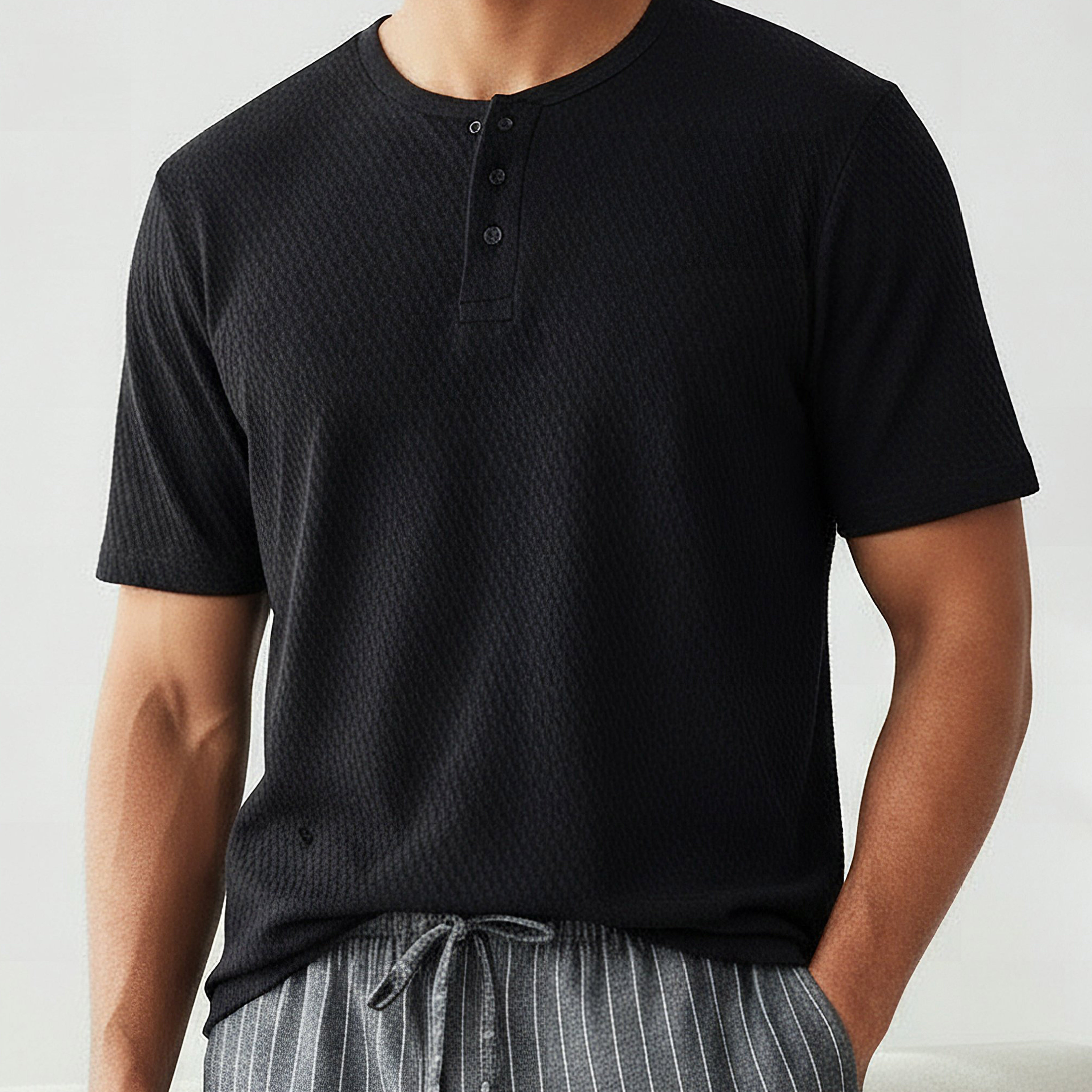 Men Cotton Striped Button Front Nightwear Set-men-clothing-nightwear-sets-image-6