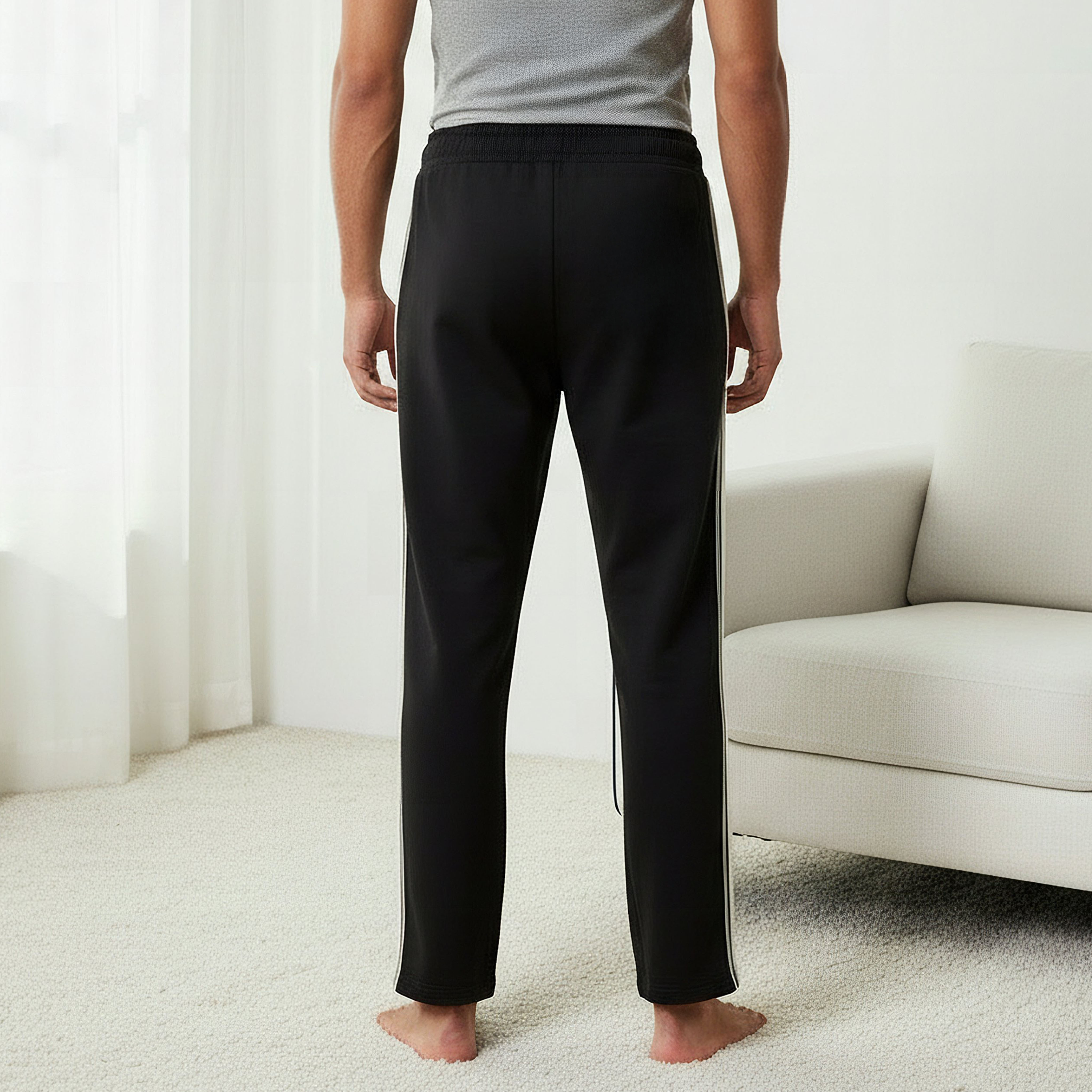 Men Straight-Leg Knit Pants with Tape Detail-men-clothing-bottoms-trousersandchinos-trousers-image-3